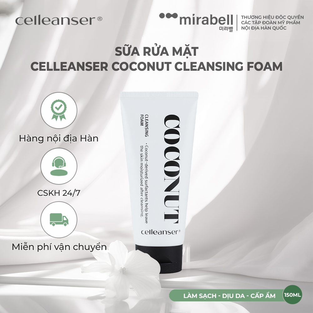 Sữa rửa mặt Celleanser Coconut Cleansing Foam