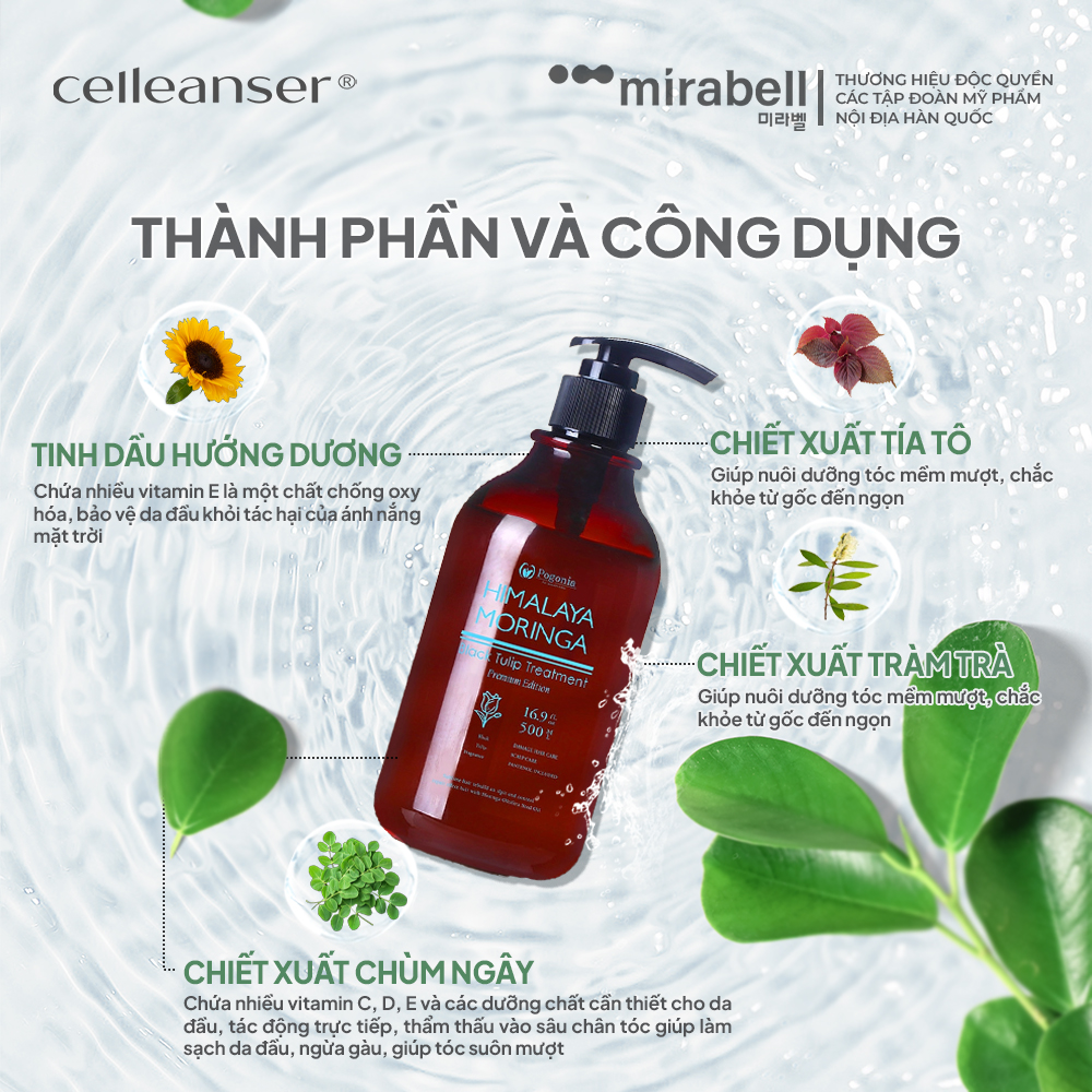 Dầu xả Pogonia Himalaya Moringa Black Tulip Treatment