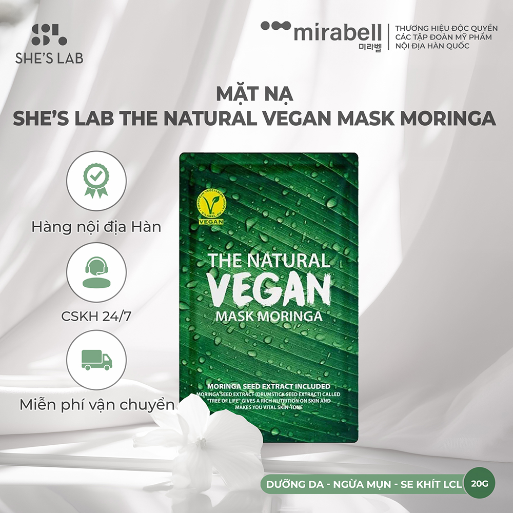 Mặt nạ She’s Lab The Natural Vegan Mask Moringa