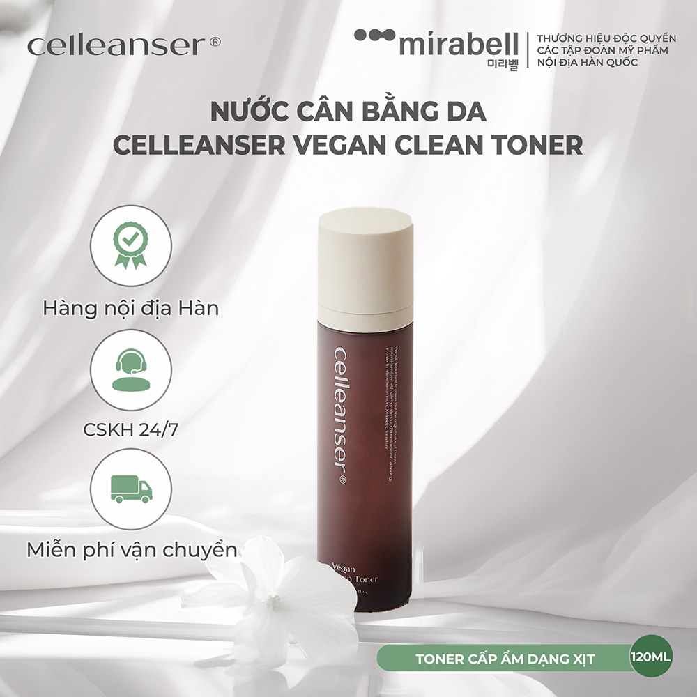 Nước cân bằng da Celleanser Vegan Clean Toner