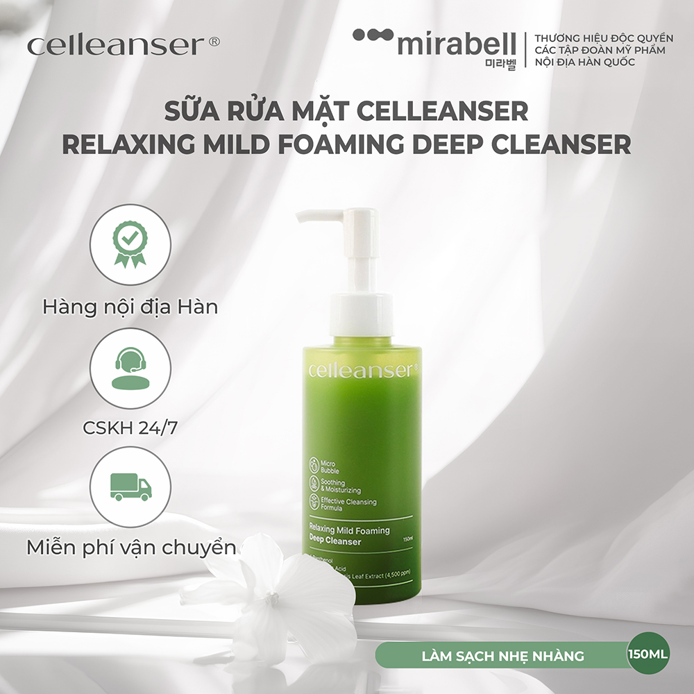 Sữa rửa mặt Celleanser Relaxing Mild Foaming Deep Cleanser