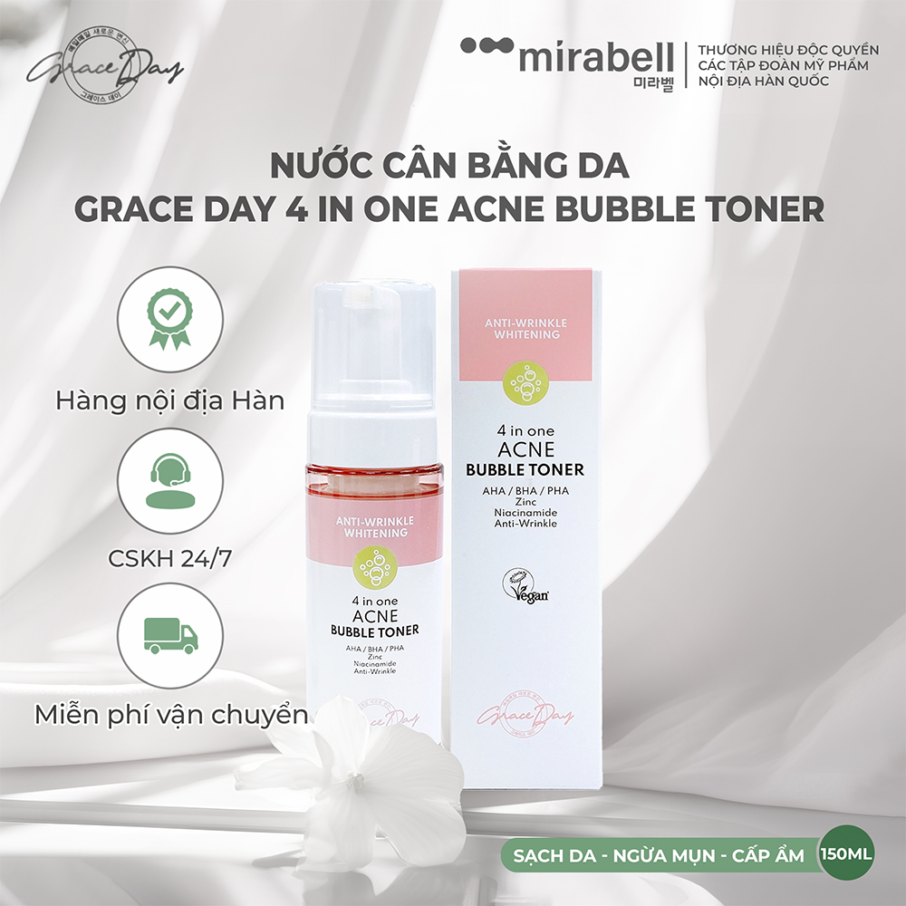 Nước cân bằng da Grace Day 4 In One Acne Bubble Toner