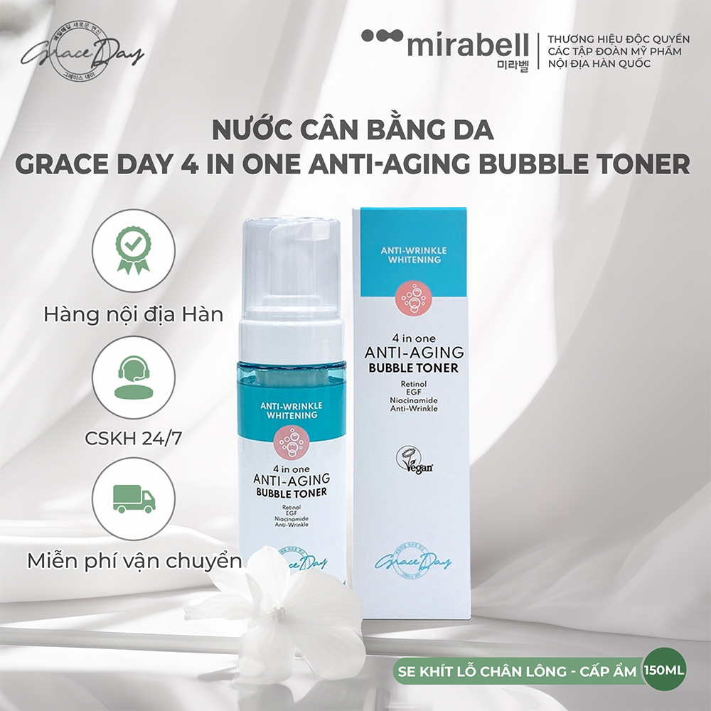 Nước cân bằng da Grace Day 4 In One Anti-Aging Bubble Toner