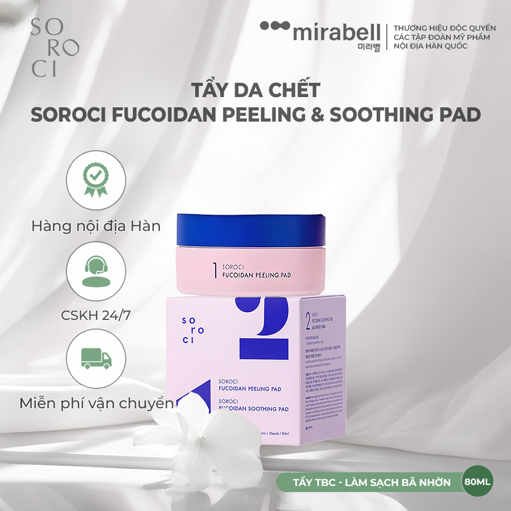 Bộ sản phẩm tẩy da chết Soroci Fucoidan Peeling & Soothing Pad
