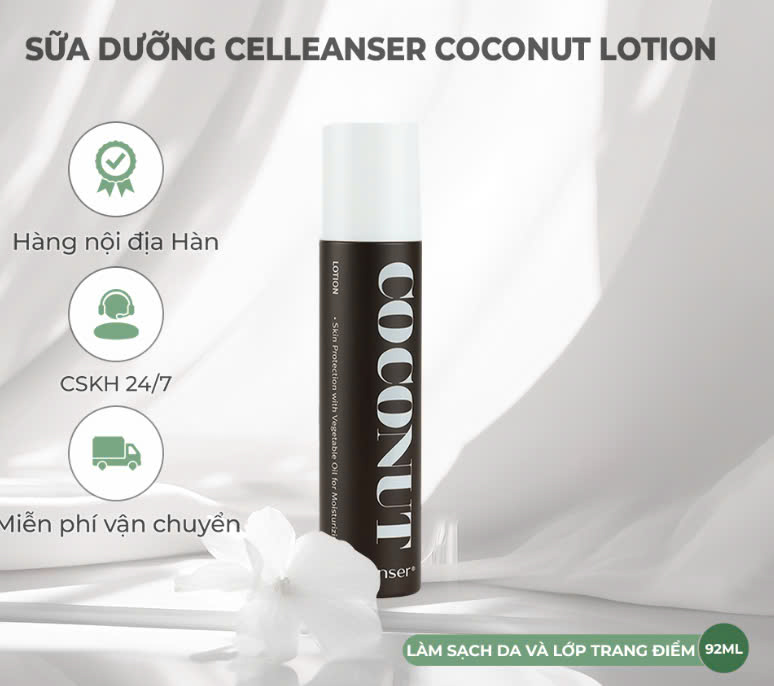 Sữa dưỡng Celleanser Coconut Lotion