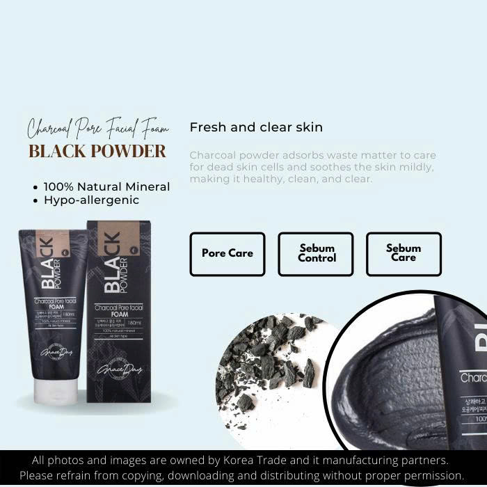 Sữa rửa mặt Grace Day Black Powder Charcoal Pore Facial Foam