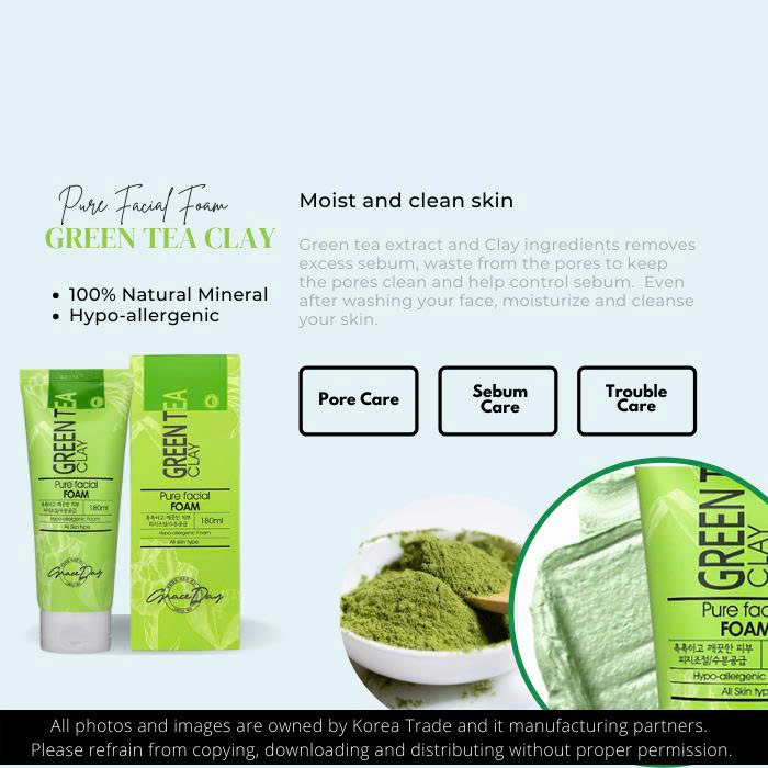 Sữa rửa mặt Grace Day Green Tea Clay Pure Facial Foam