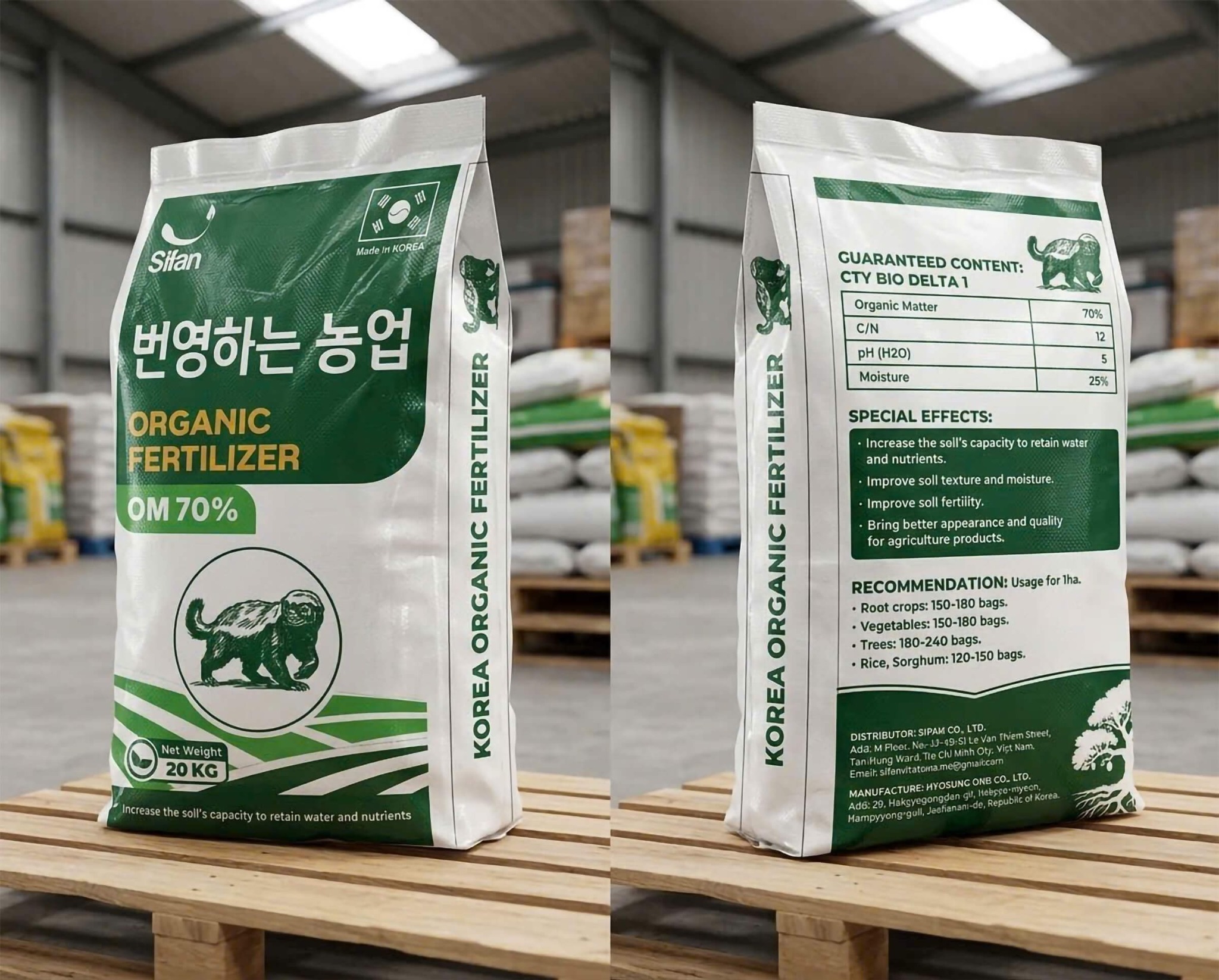 Phân Bón Hữu Cơ Korea Organic Fertilizer OM 70% (Sifan): Giải Pháp Vàng Cho Nền Nông Nghiệp Thịnh Vượng