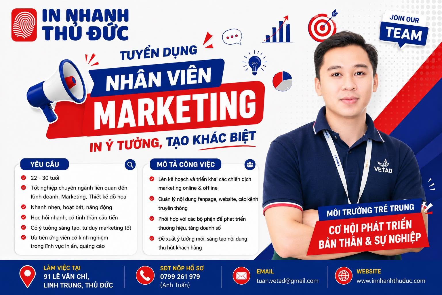 [TP. Thủ Đức] In Nhanh Thủ Đức Tuyển Dụng Nhân Viên Marketing (Không Yêu Cầu Kinh Nghiệm Cao)