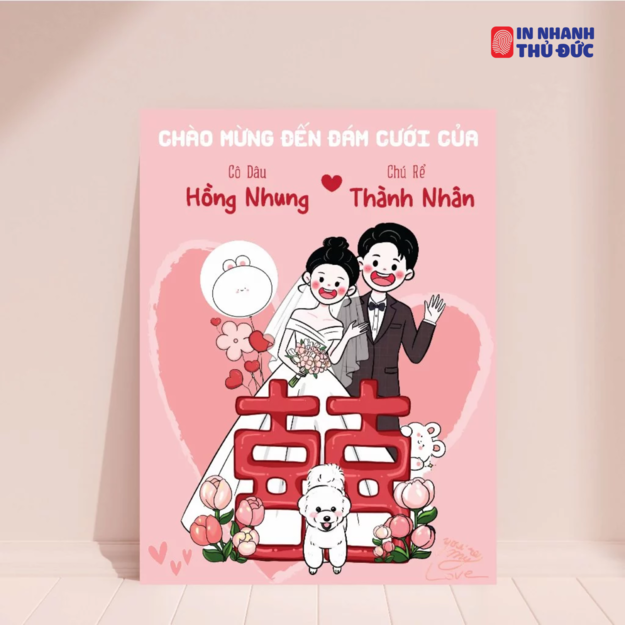 Bảng Welcome dễ thương cho lễ cưới, hỏi, dạm ngõ