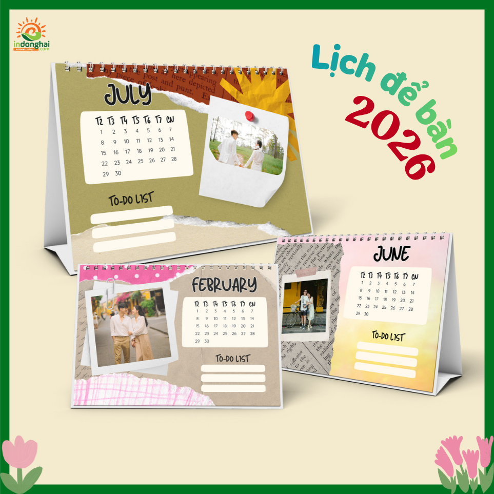 Lịch để bàn ghép ảnh theo yêu cầu