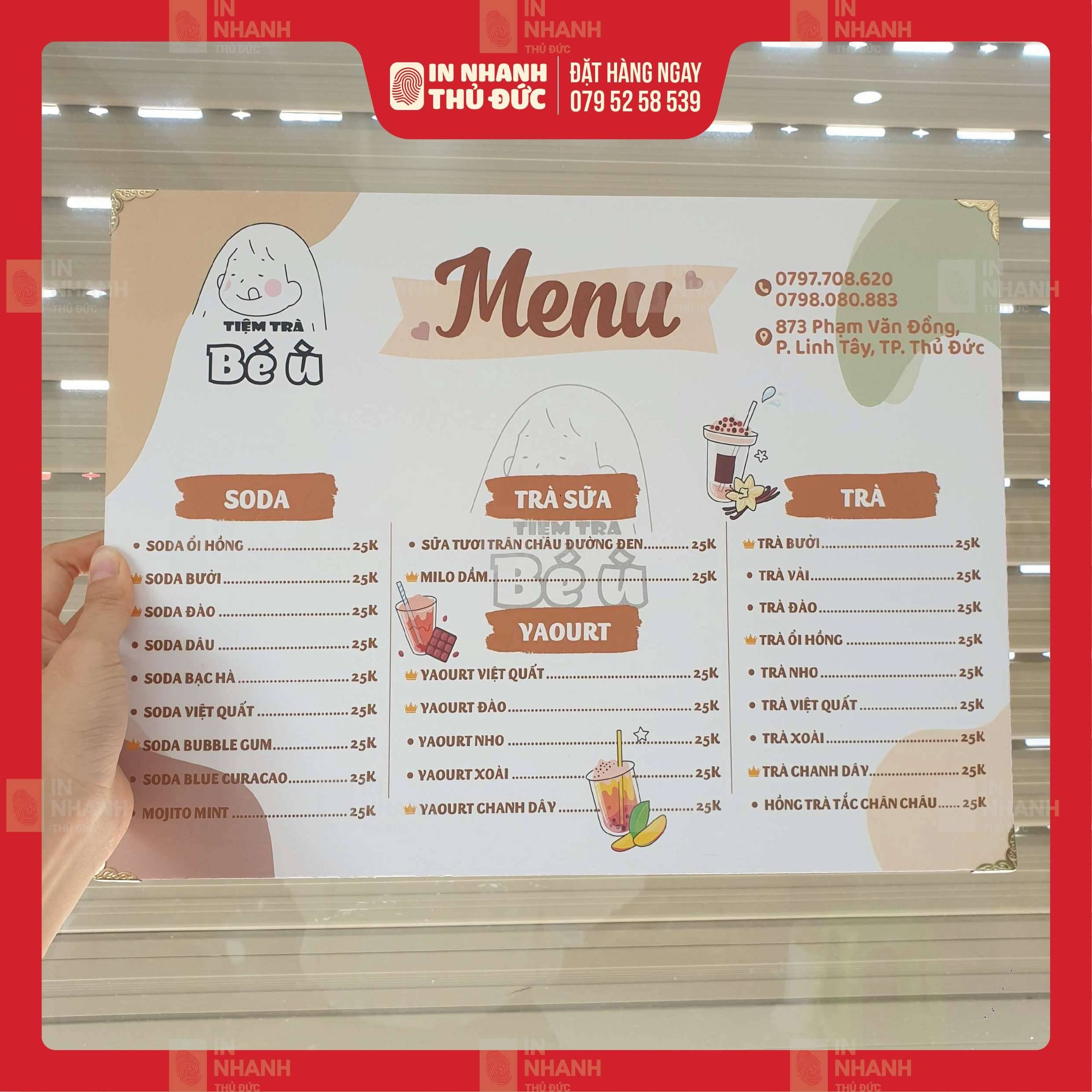 Hướng Dẫn Toàn Diện Về In Menu - In nhanh thủ đức