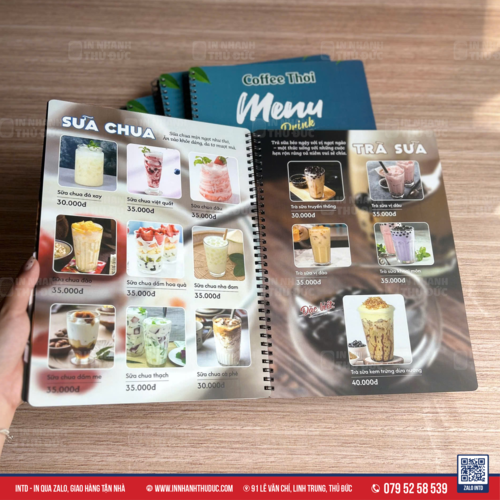 Menu bồi lỗi nhựa dày 1mm - In Nhanh Thủ Đức