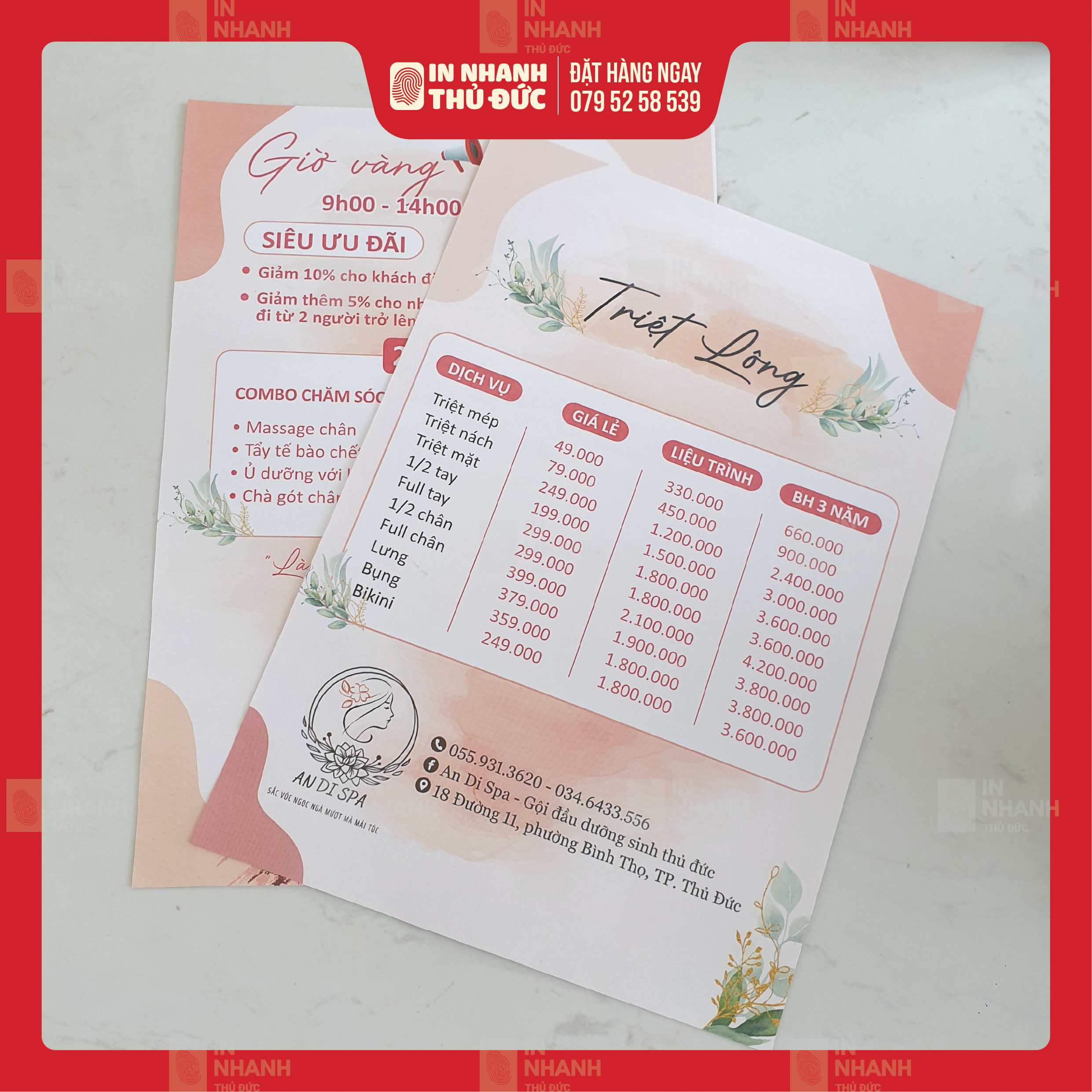 Menu - In Nhanh Thủ Đức