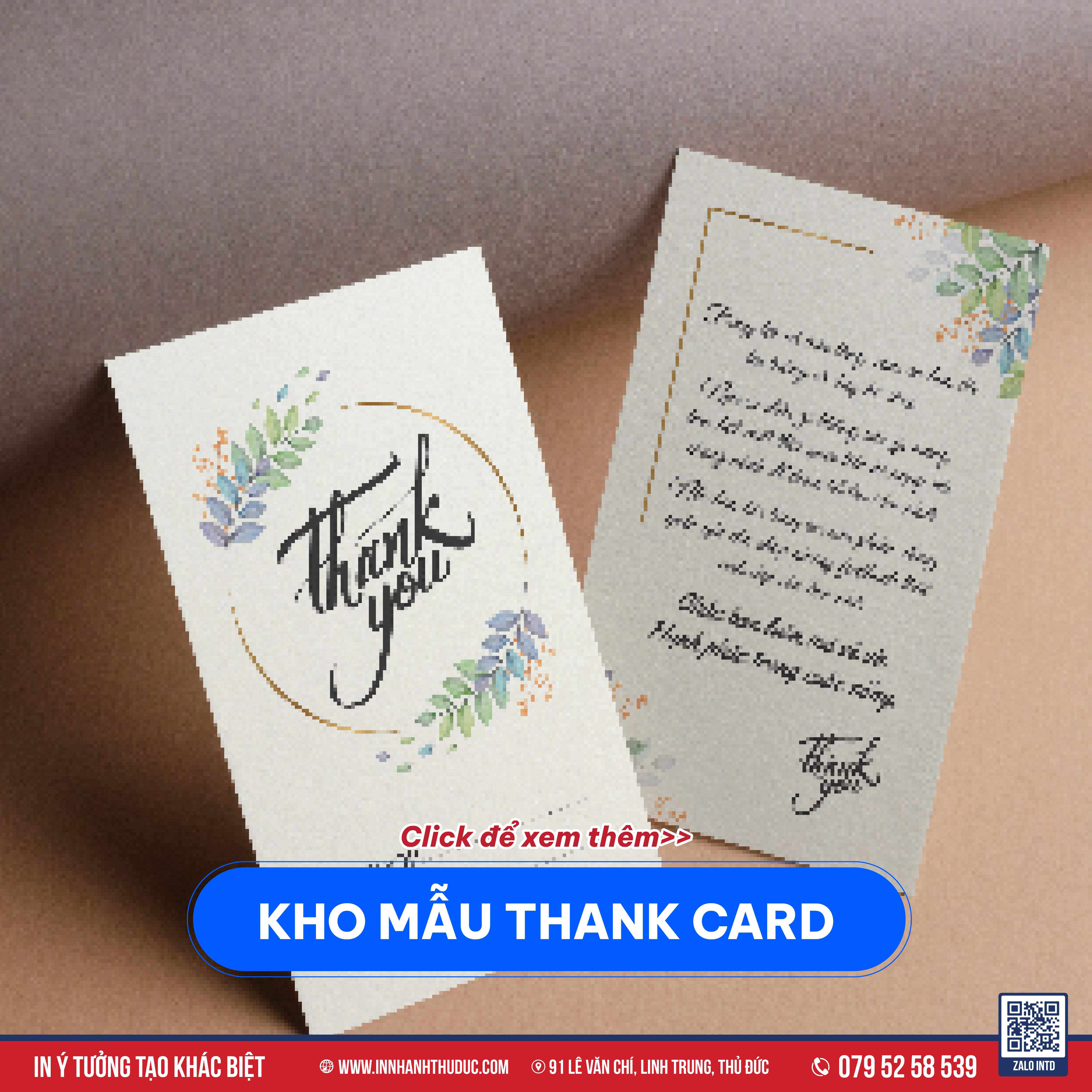Mẫu thẻ cảm ơn - In Nhanh Thủ Đức