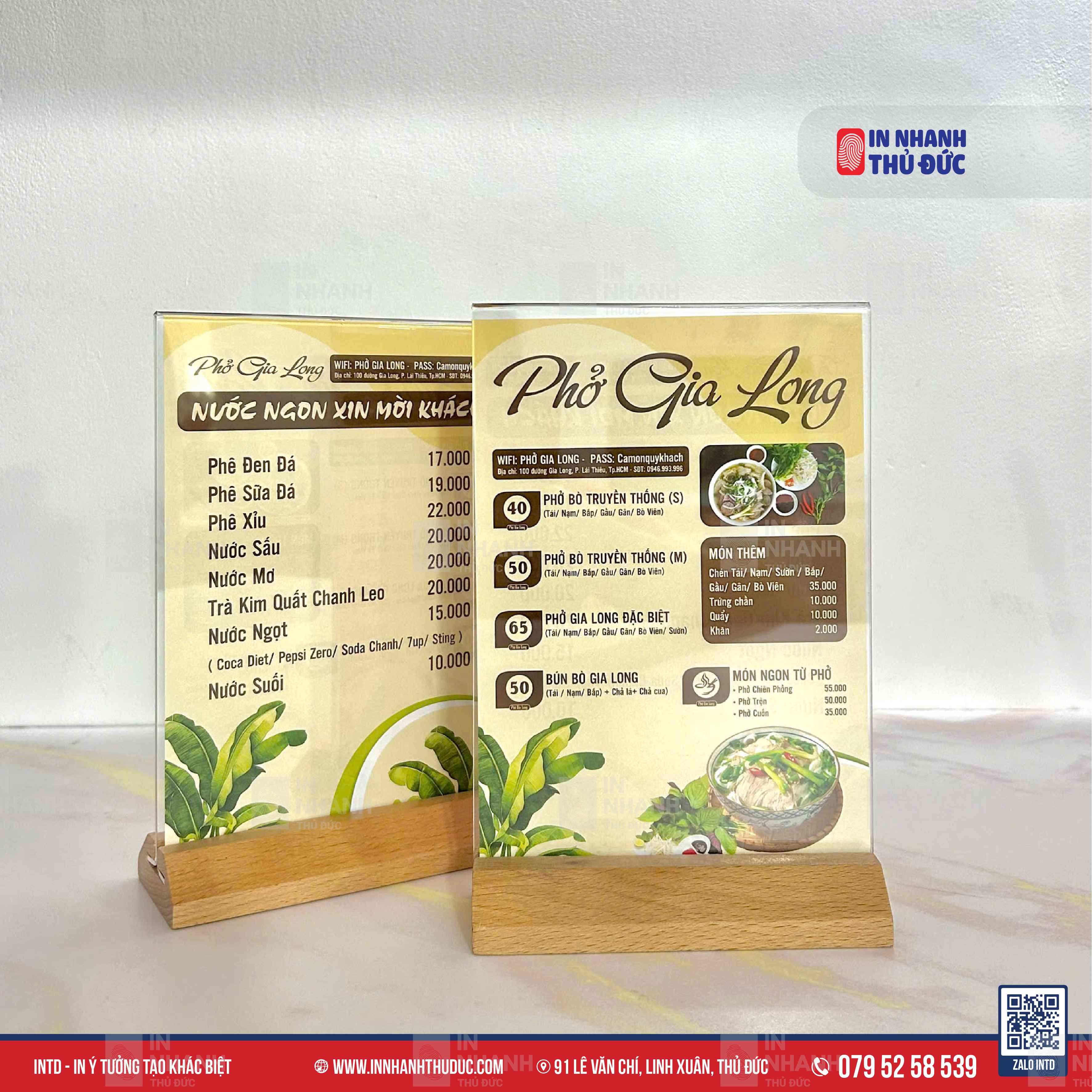 Menu để bàn - IN NHANH THỦ ĐỨC