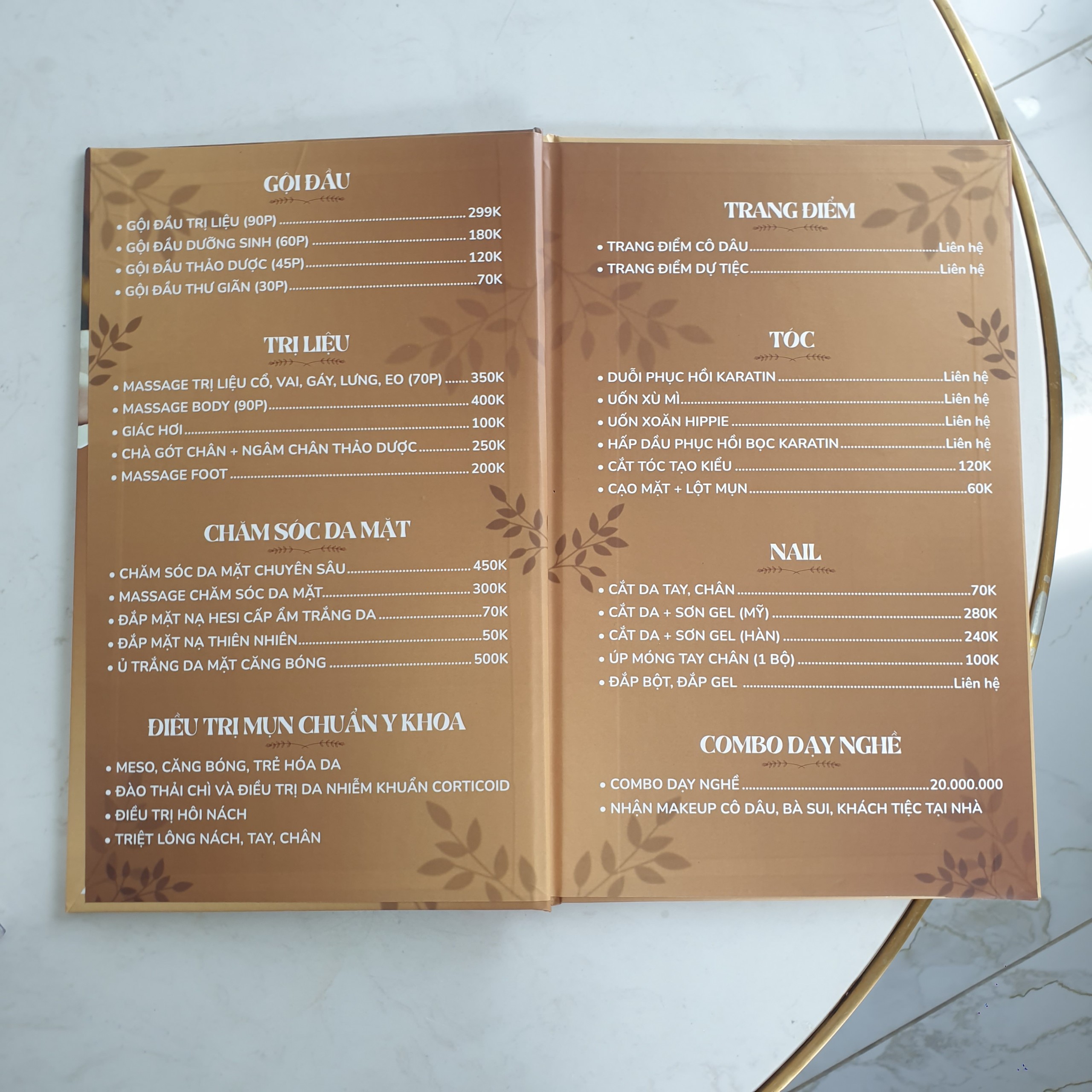 Menu bồi carton - In nhanh thủ đức