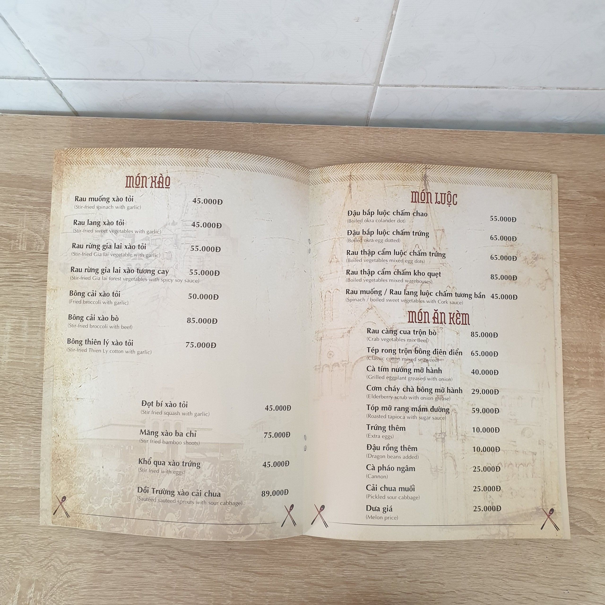 Menu giấy - In Nhanh Thủ Đức