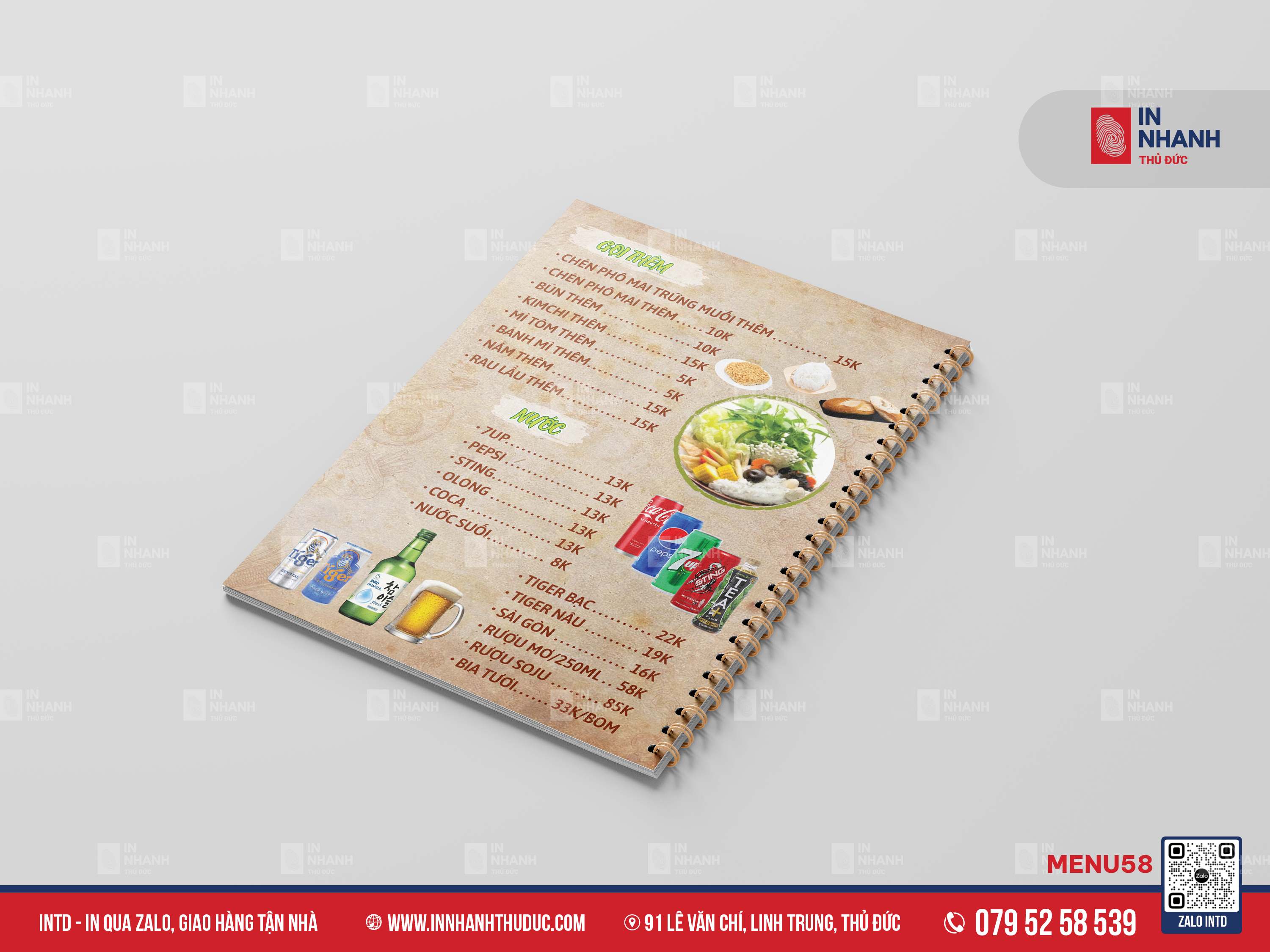 Menu nhựa