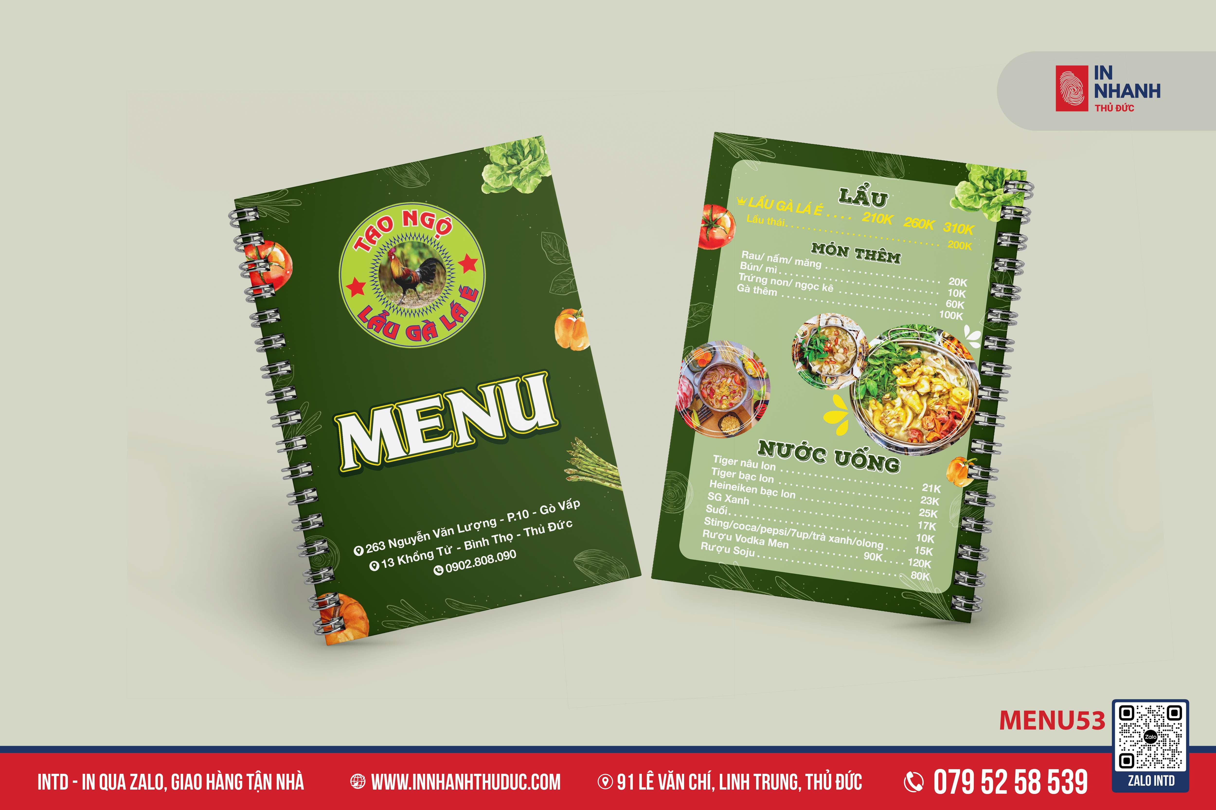 MẪU MENU CUỐN - IN NHANH THỦ ĐỨC
