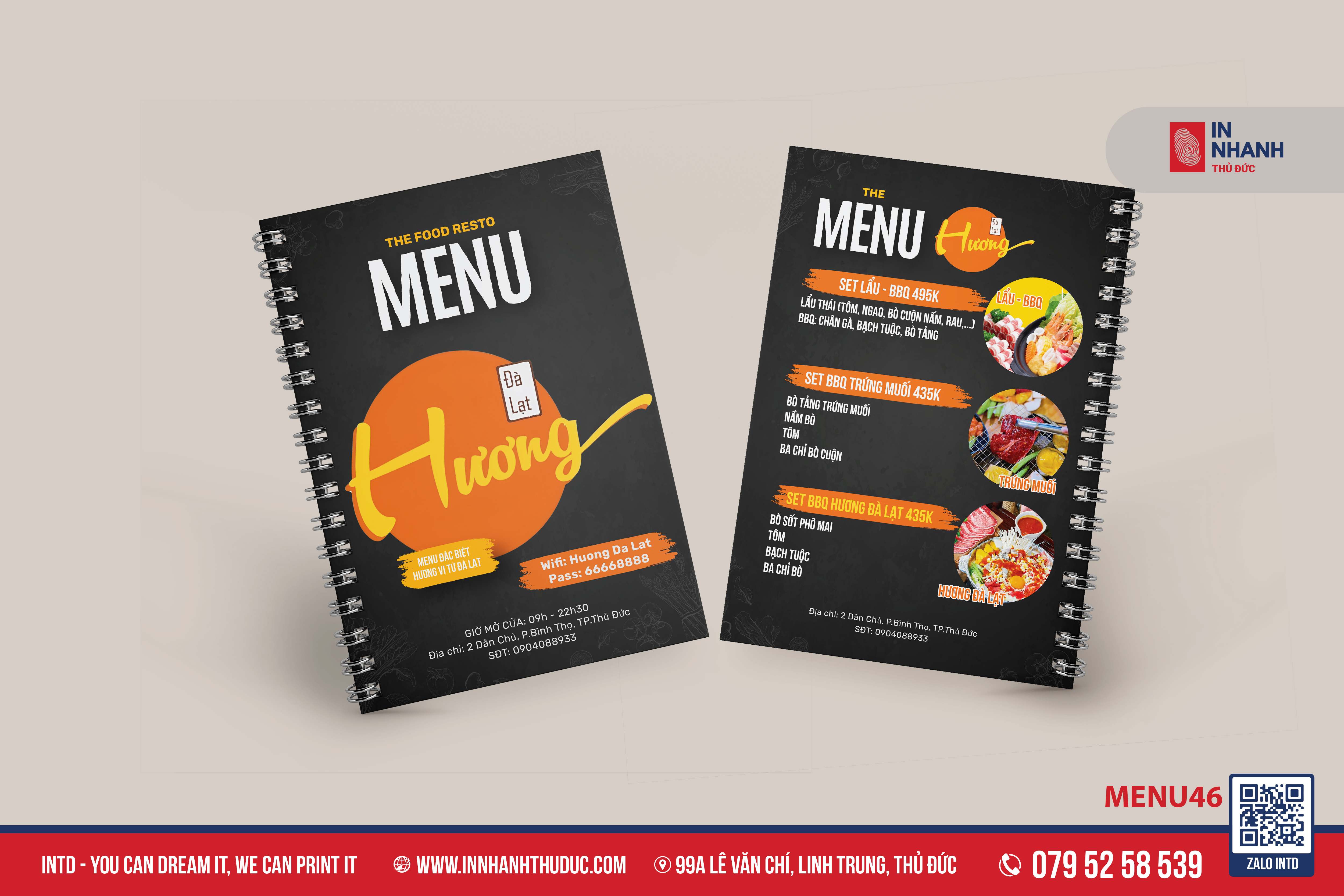 MẪU MENU CUỐN - IN NHANH THỦ ĐỨC