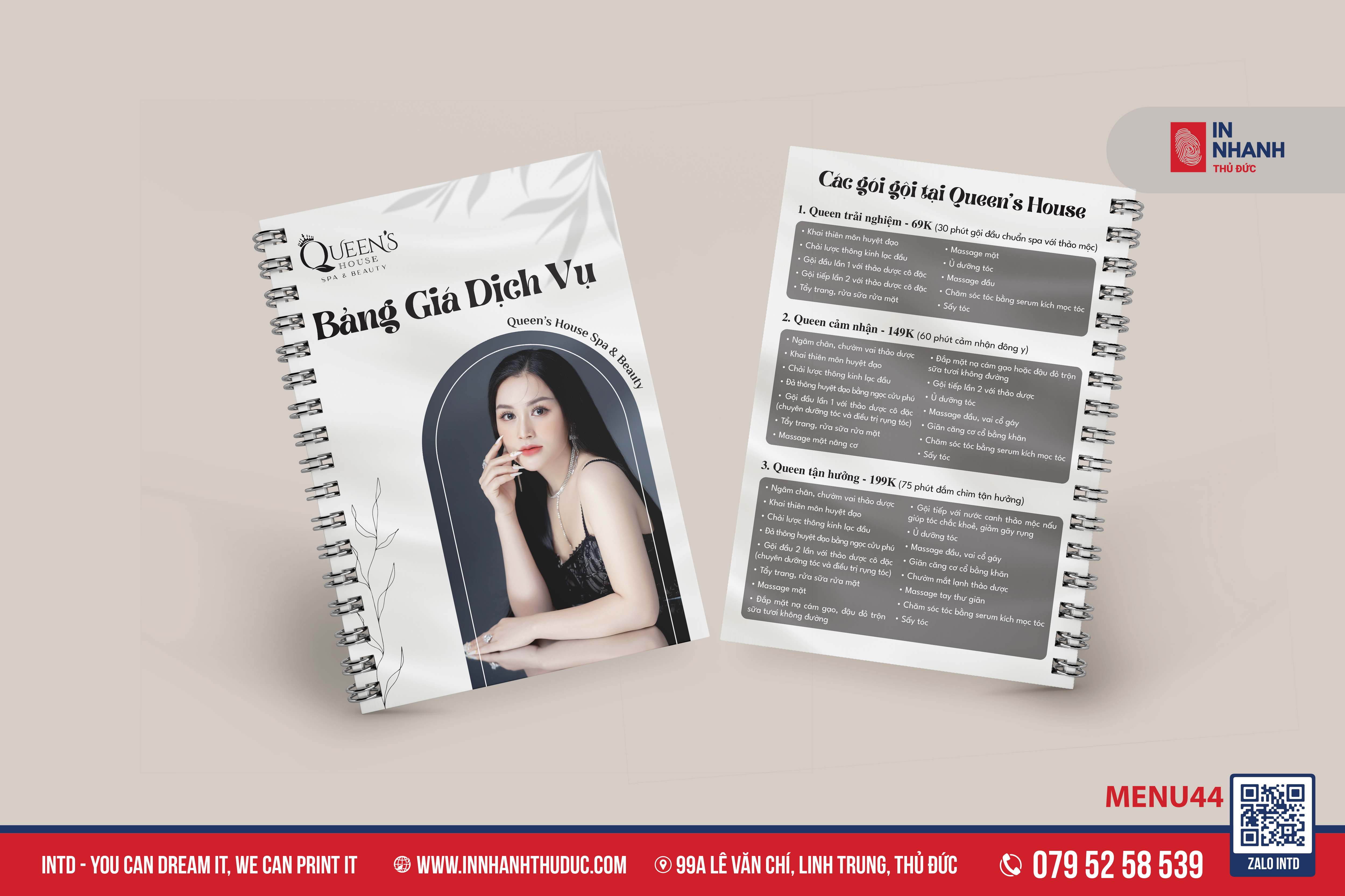 MẪU MENU CUỐN - IN NHANH THỦ ĐỨC