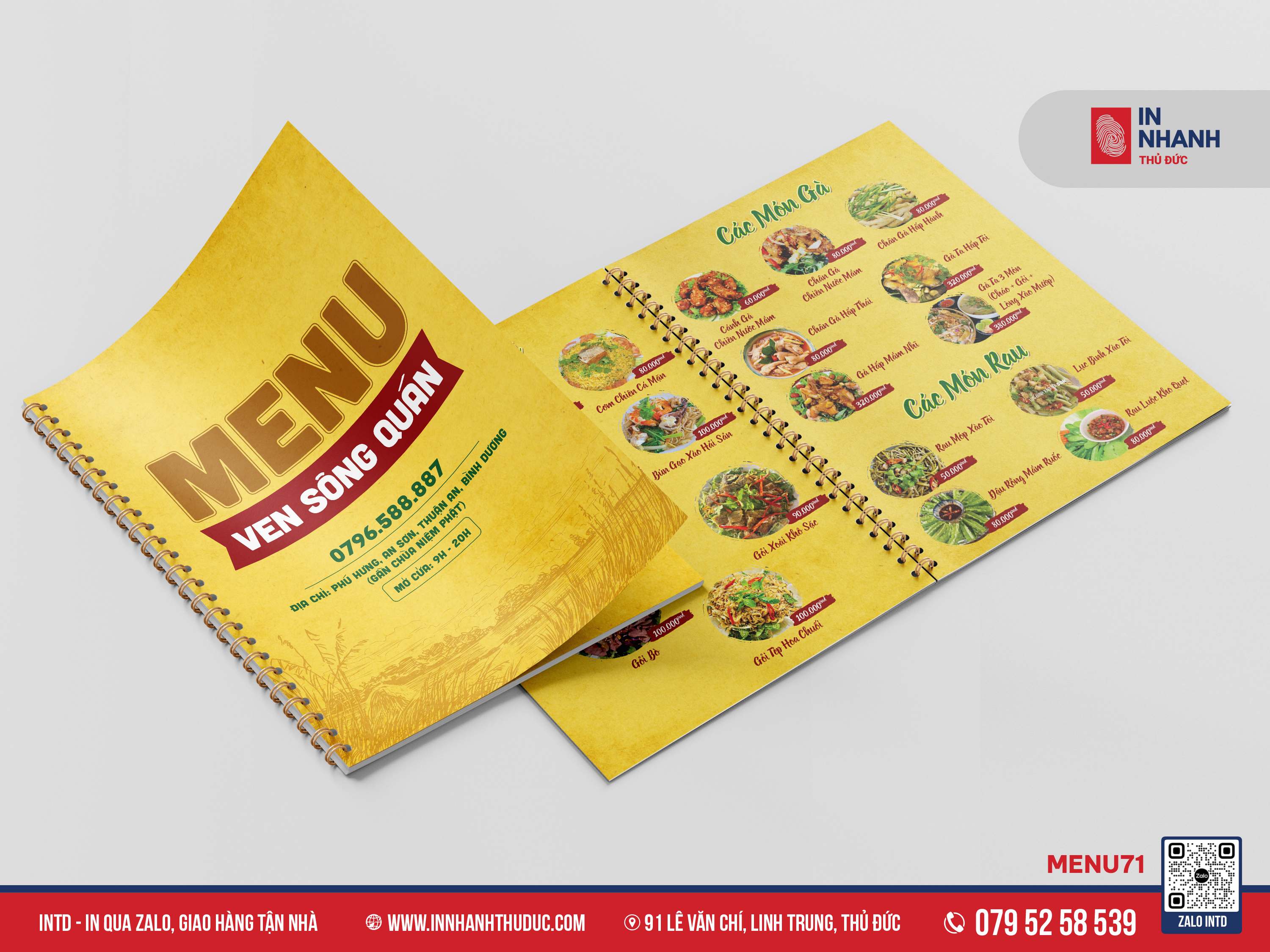 MẪU MENU CUỐN - IN NHANH THỦ ĐỨC