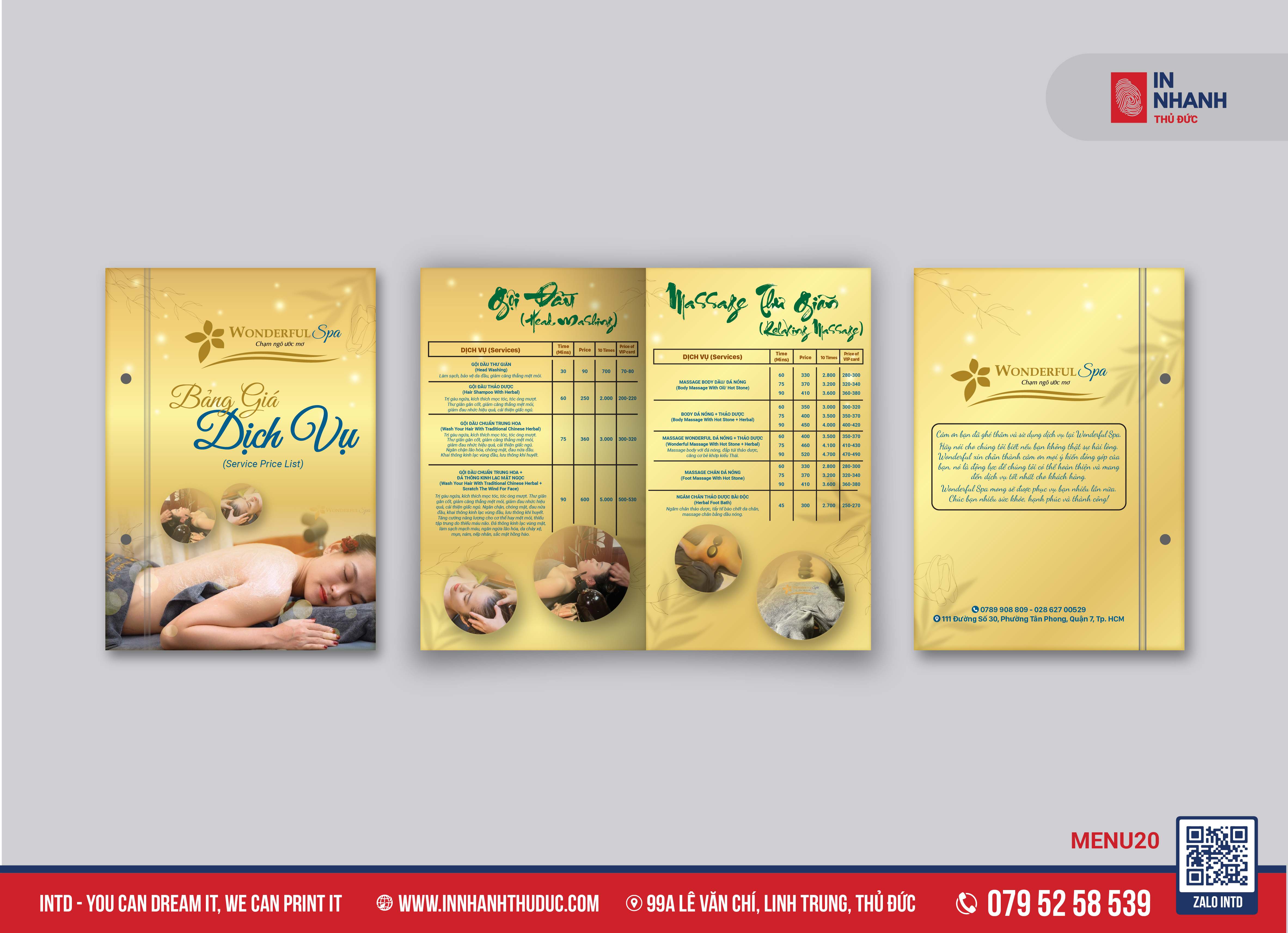 MENU BỒI CARTON - IN NHANH THỦ ĐỨC