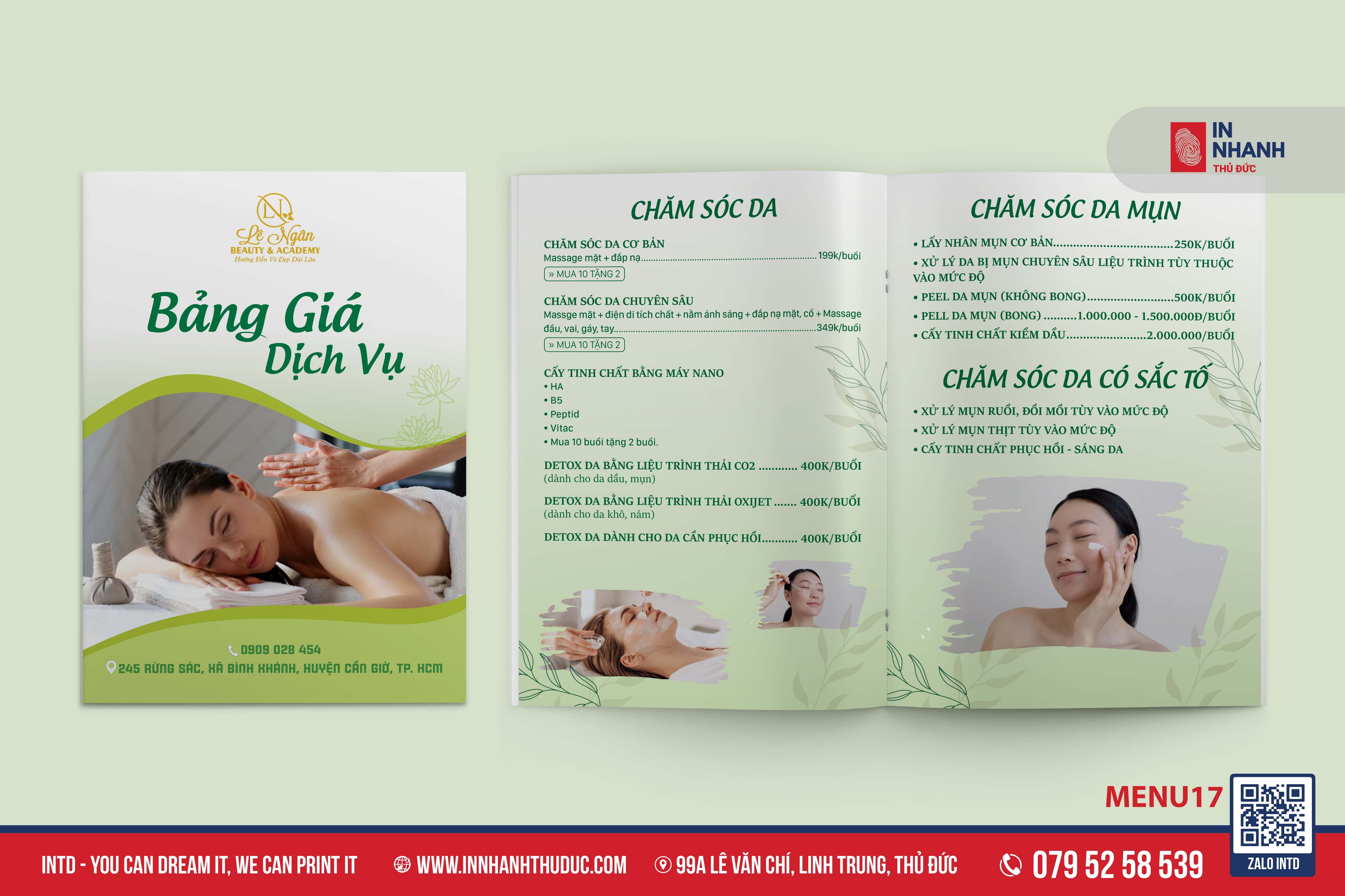 MẪU MENU CUỐN - IN NHANH THỦ ĐỨC