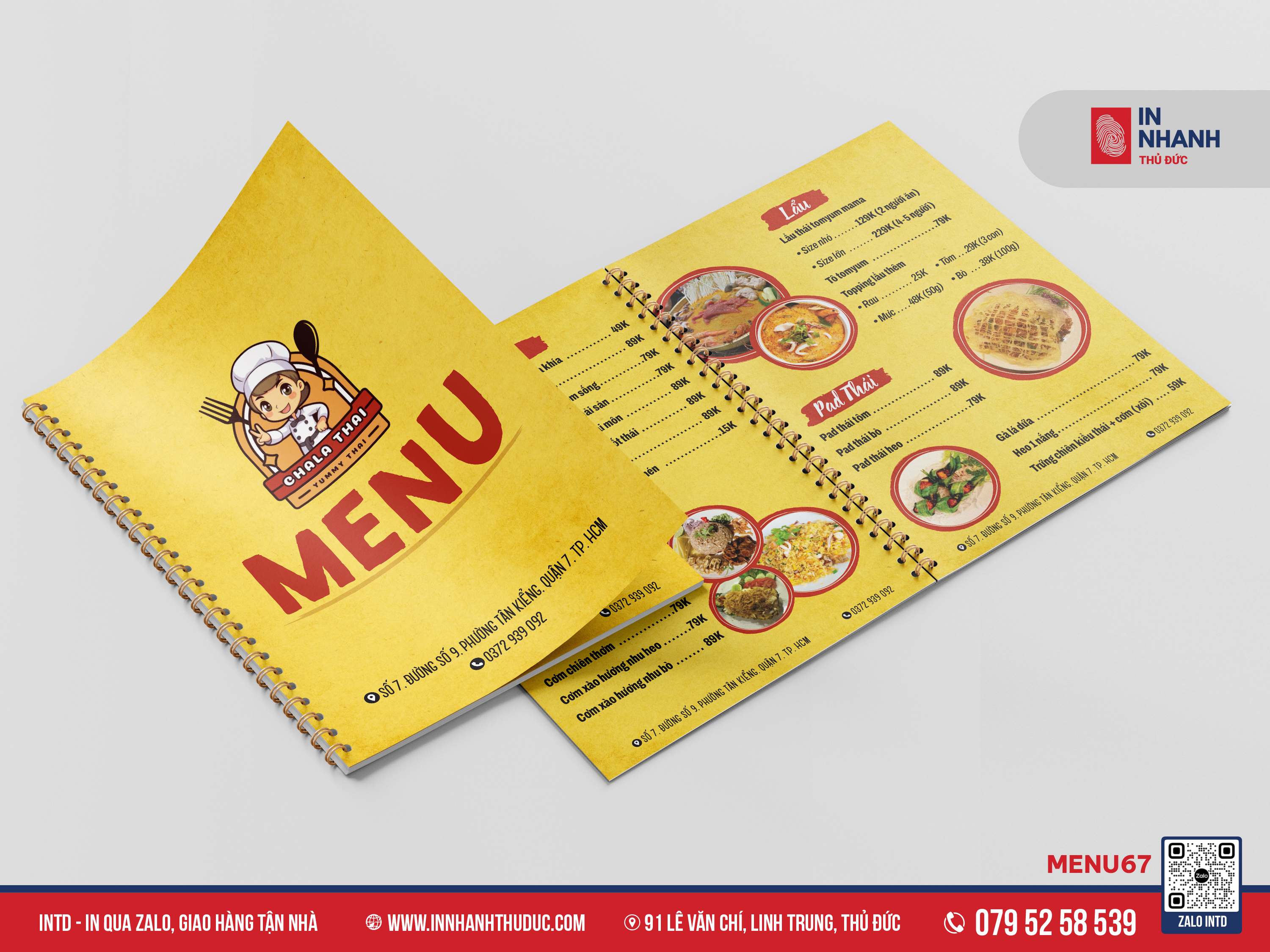 MẪU MENU CUỐN - IN NHANH THỦ ĐỨC