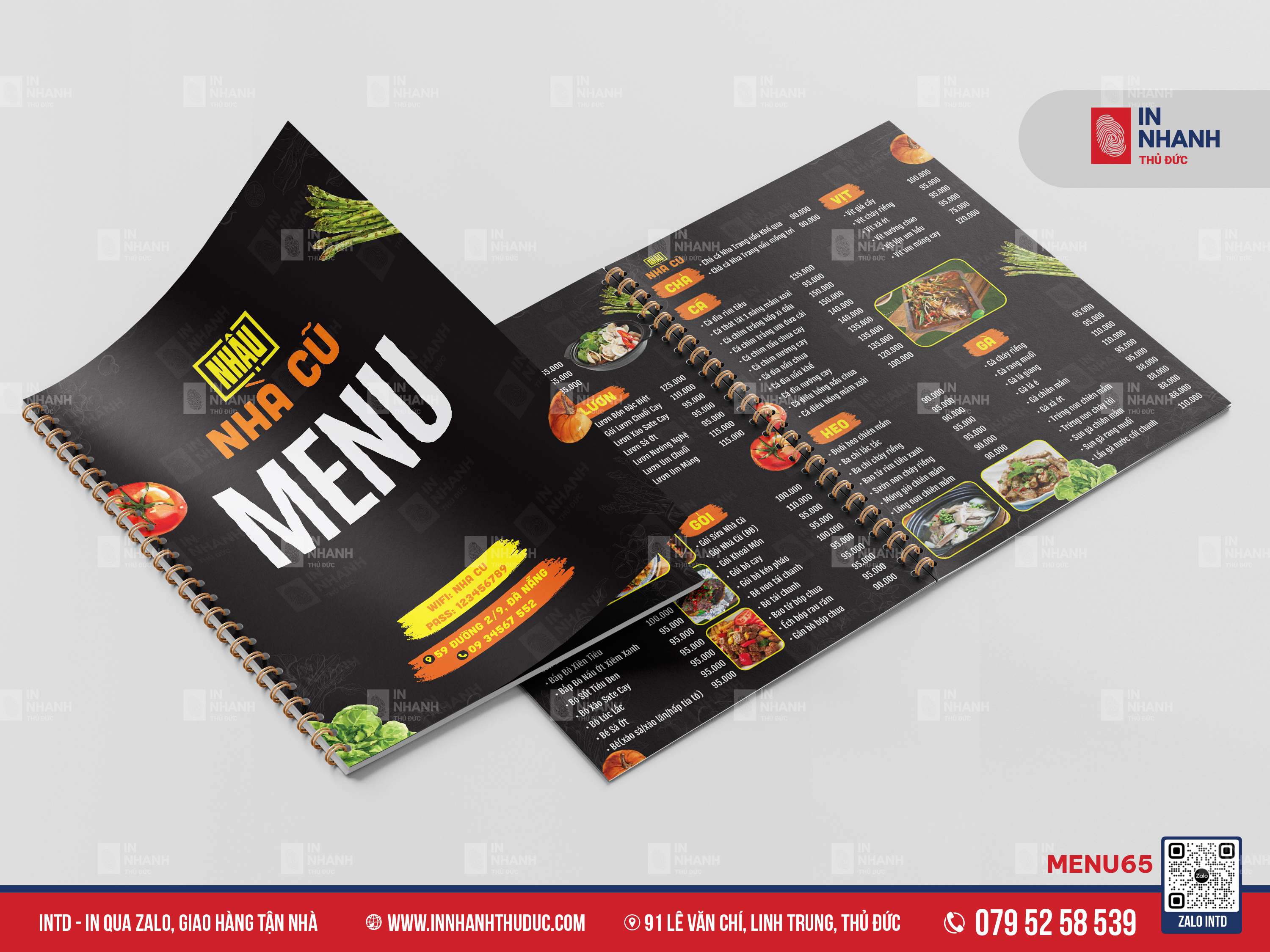 MẪU MENU CUỐN - IN NHANH THỦ ĐỨC