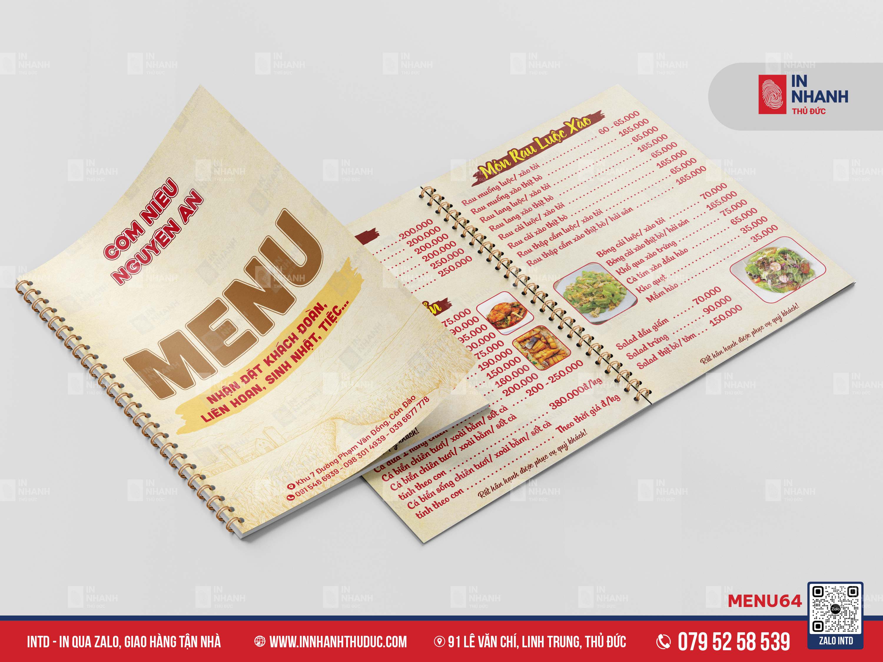 MẪU MENU CUỐN - IN NHANH THỦ ĐỨC