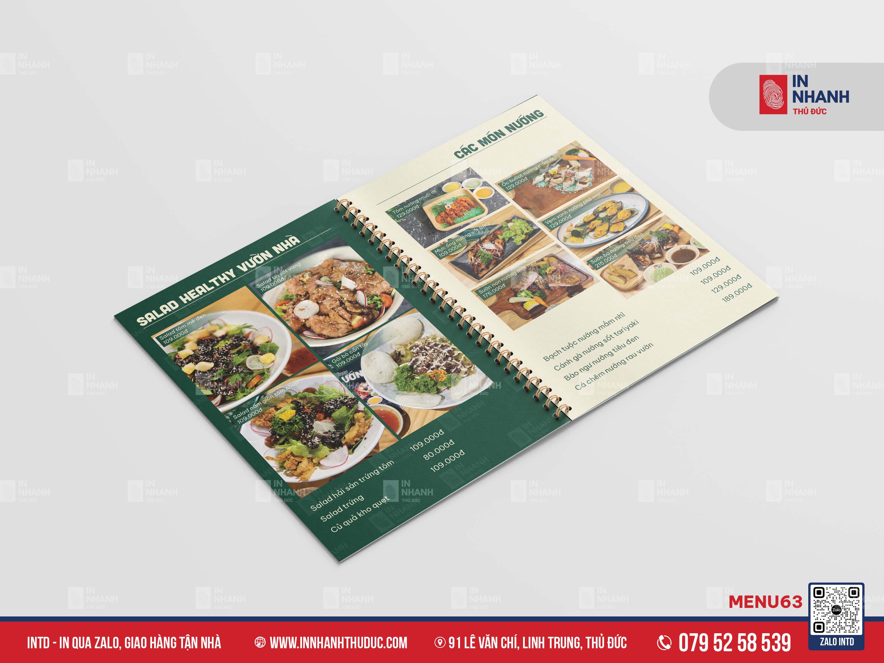 MẪU MENU CUỐN - IN NHANH THỦ ĐỨC