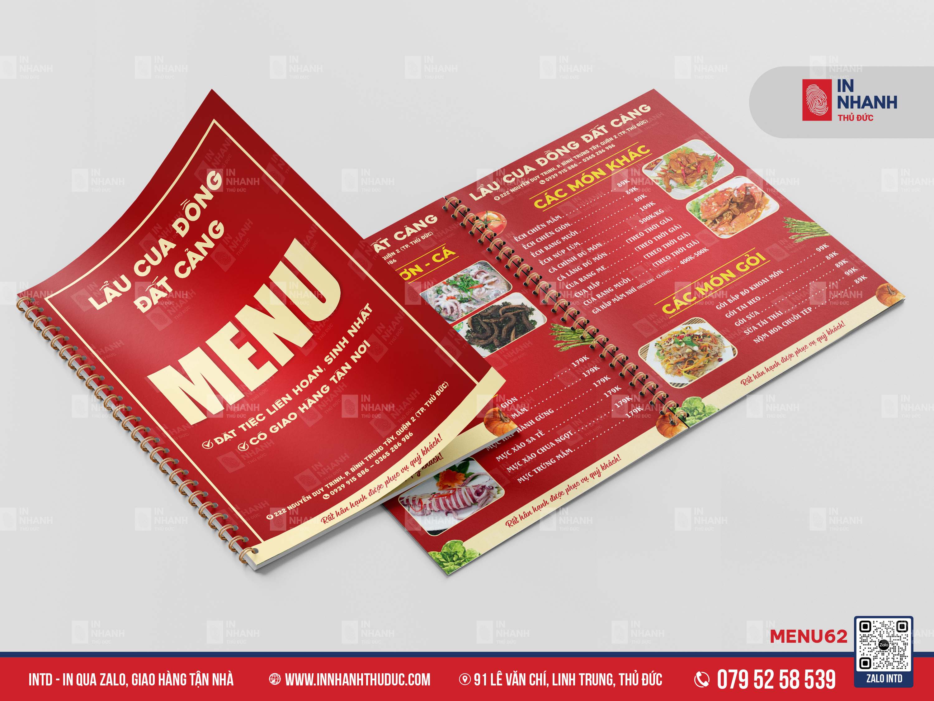 MẪU MENU CUỐN - IN NHANH THỦ ĐỨC