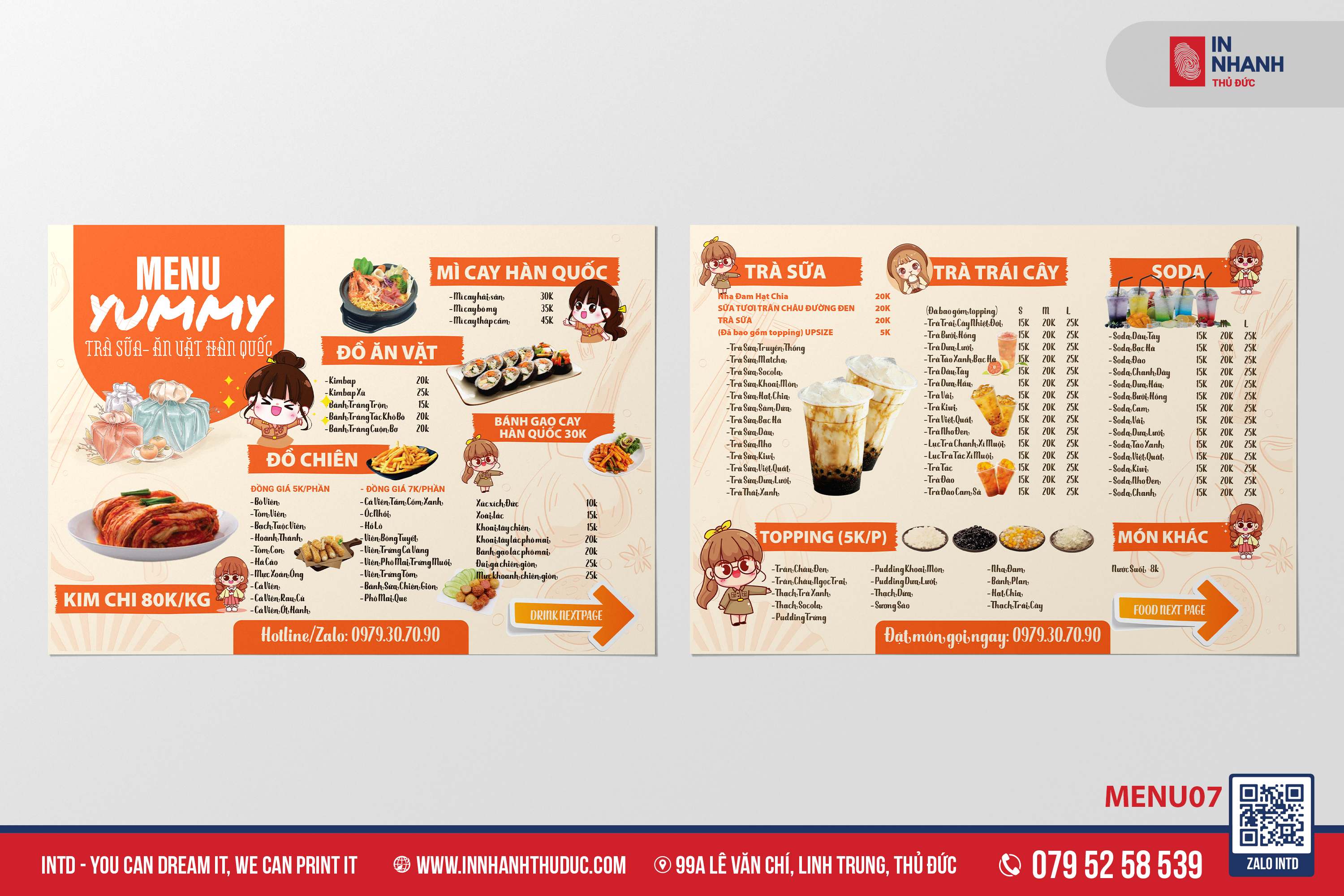 Menu bồi Formex - In Nhanh Thủ Đức