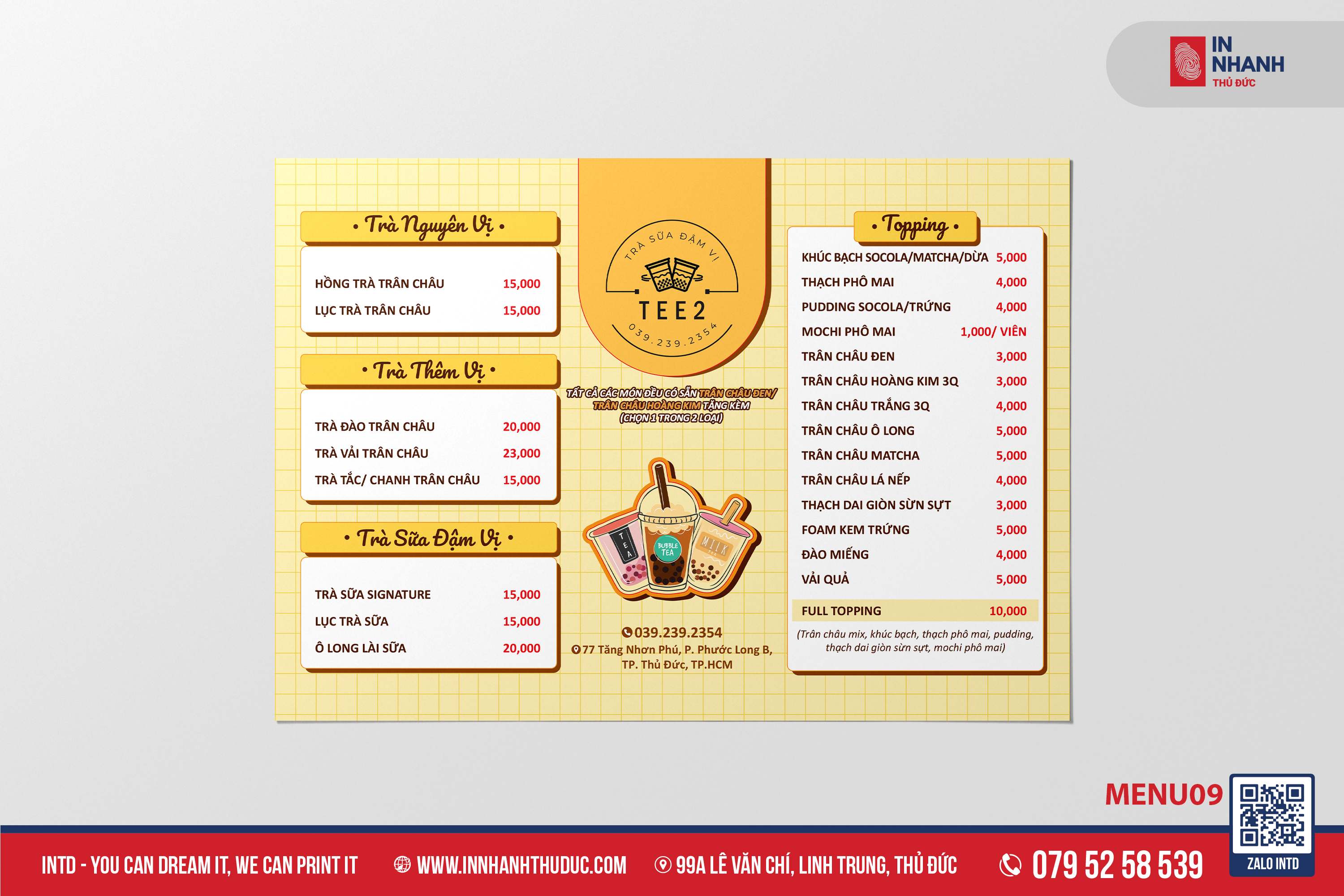 Menu bồi Formex - In Nhanh Thủ Đức