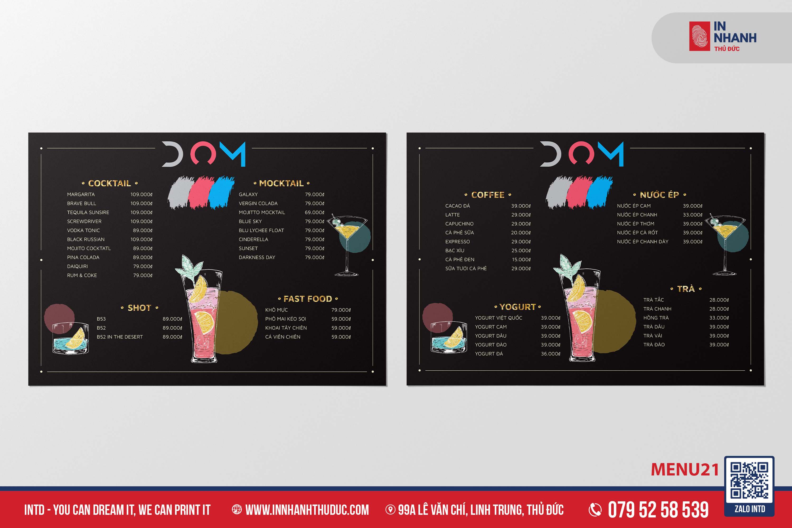 Menu bồi Formex - In Nhanh Thủ Đức