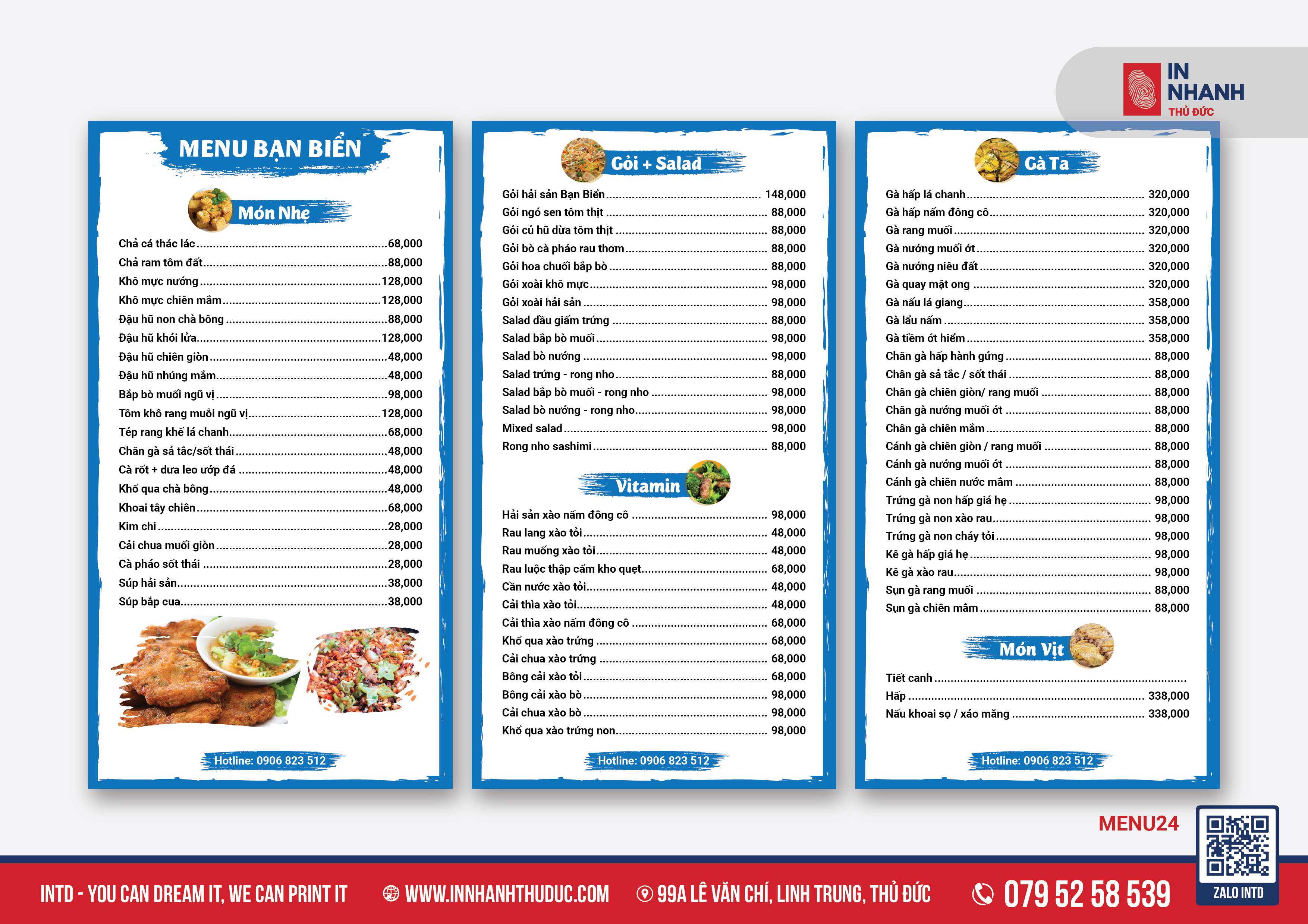 Menu bồi Formex - In Nhanh Thủ Đức