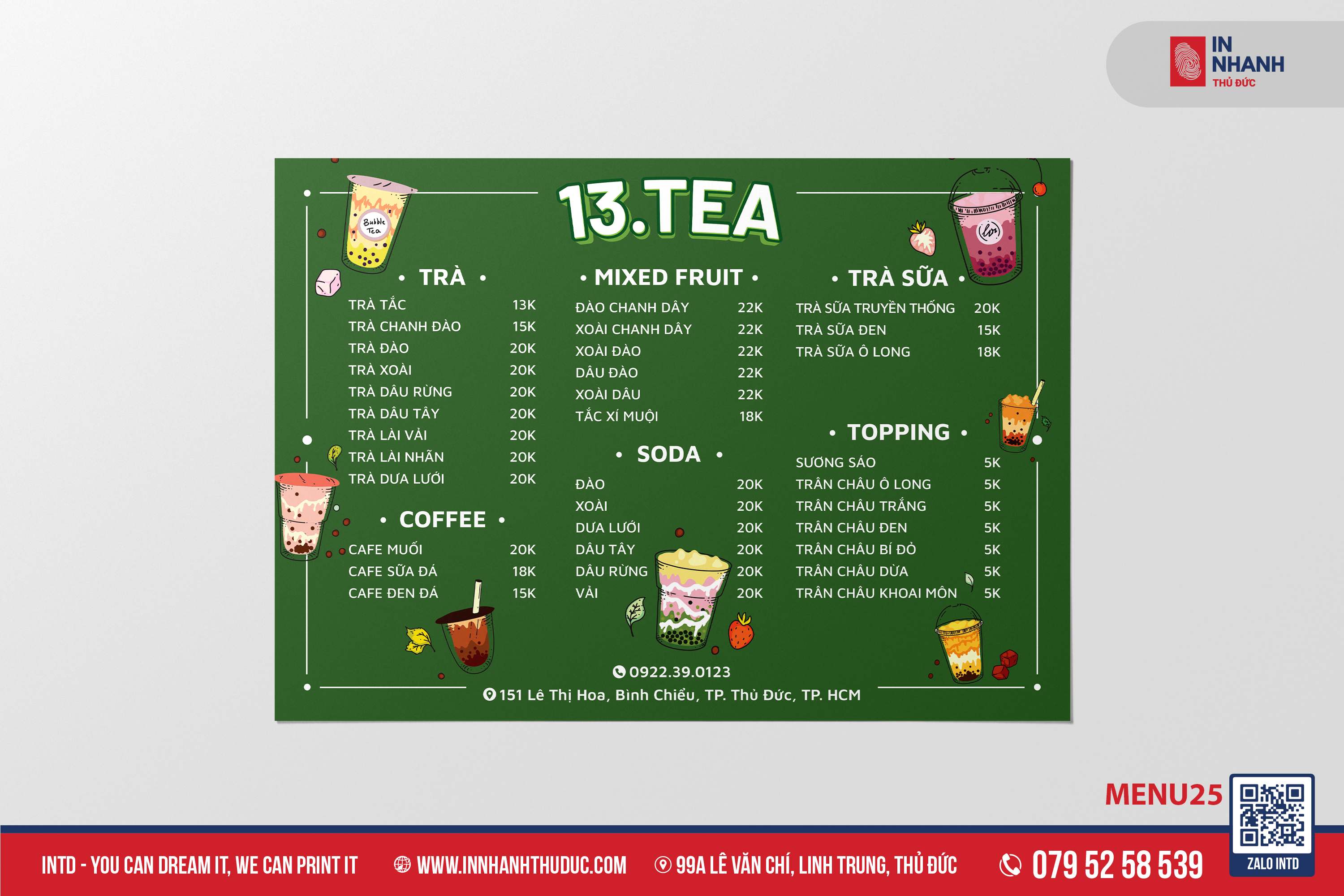 Menu bồi Formex - In Nhanh Thủ Đức