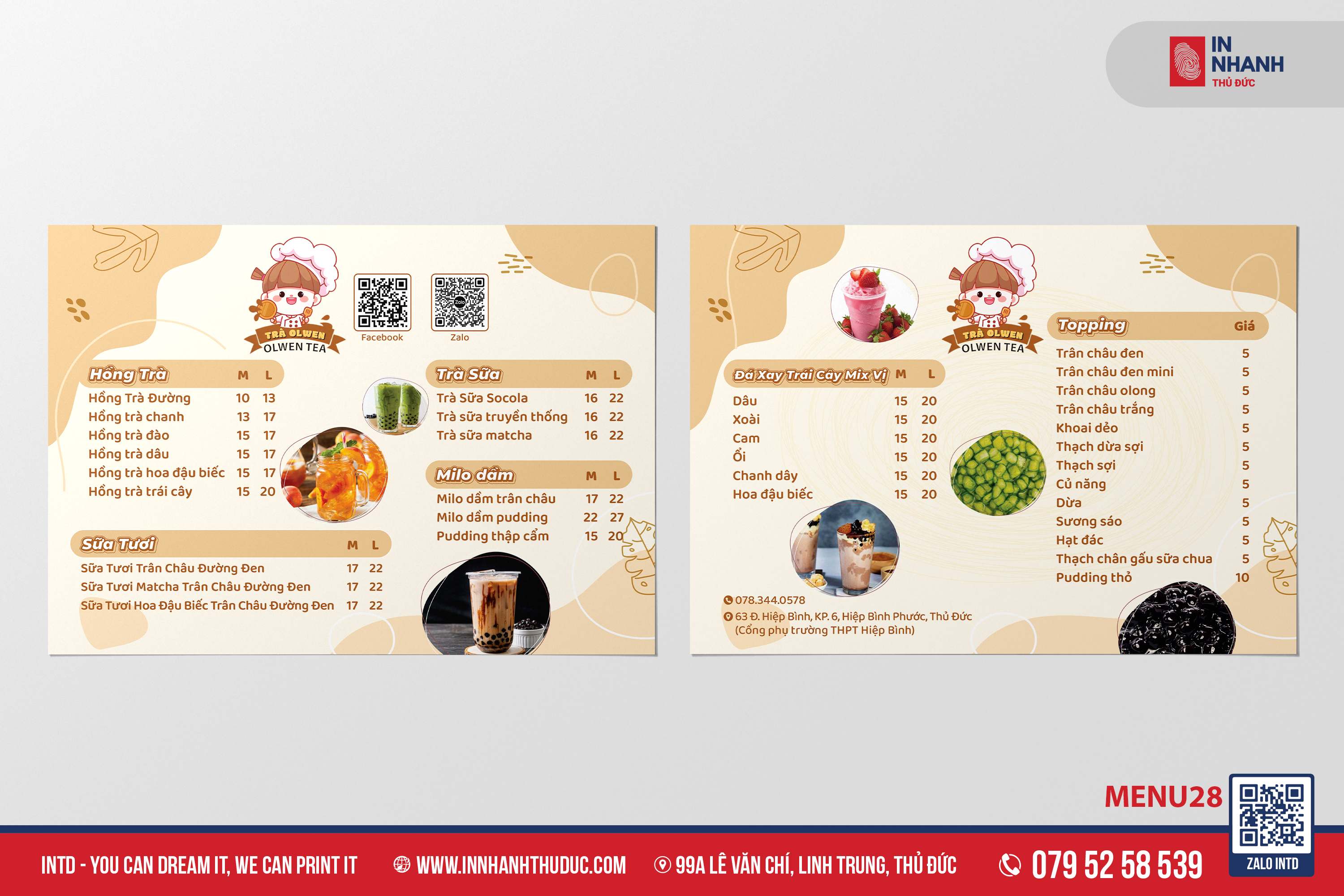Menu bồi Formex - In Nhanh Thủ Đức