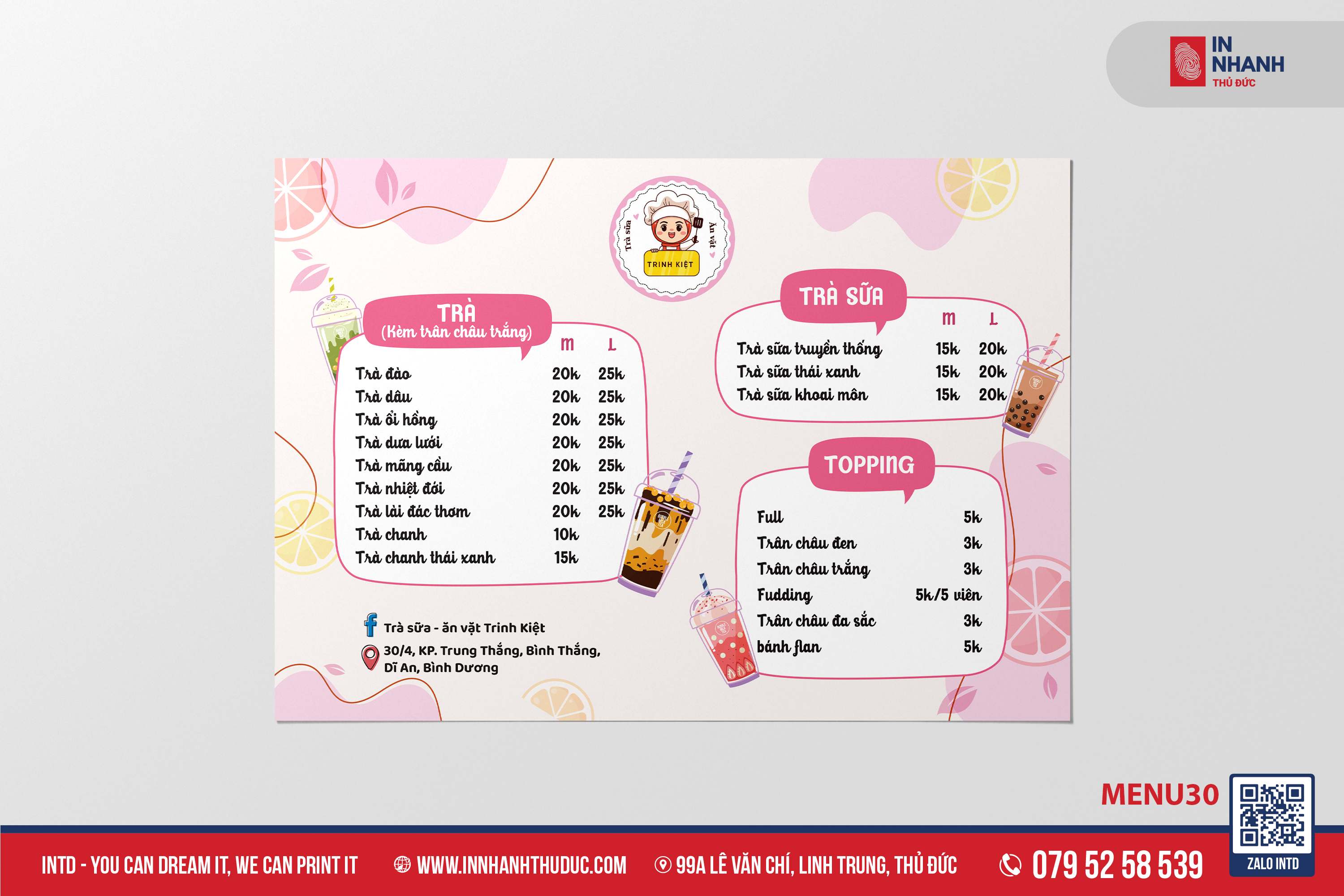Menu bồi Formex - In Nhanh Thủ Đức