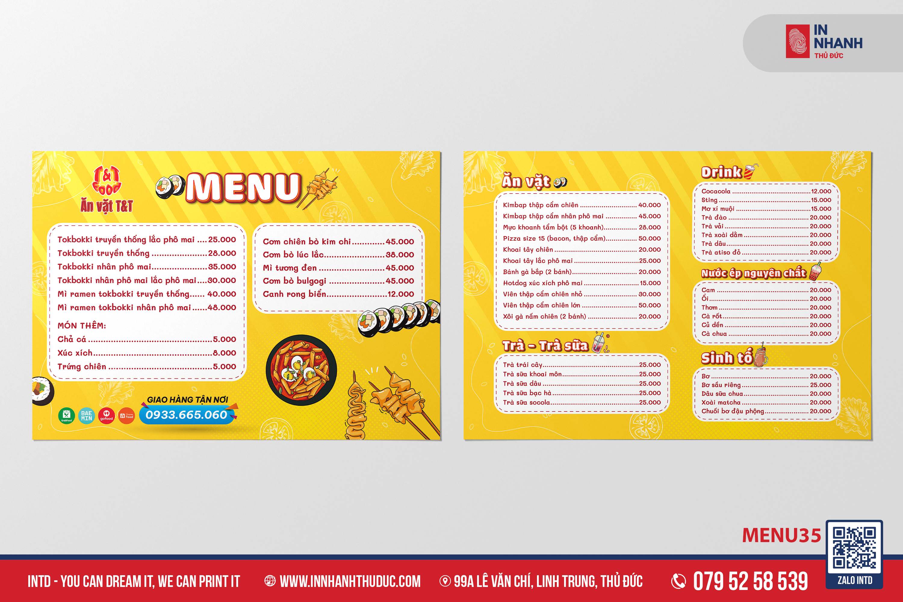 Menu bồi Formex - In Nhanh Thủ Đức