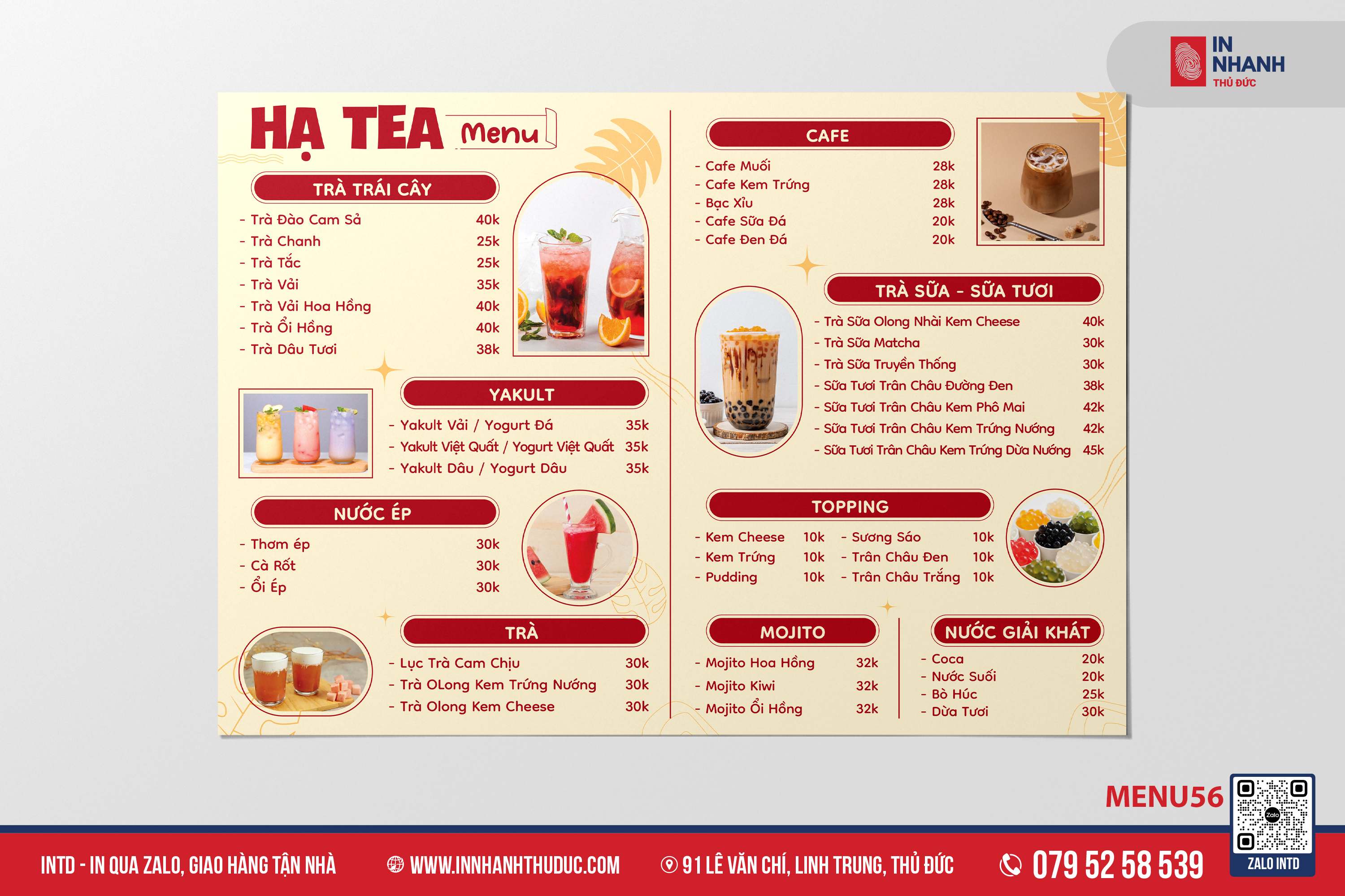Menu bồi Formex - In Nhanh Thủ Đức