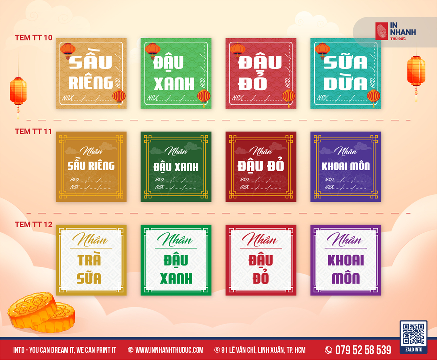 Tem dán bánh Trung Thu