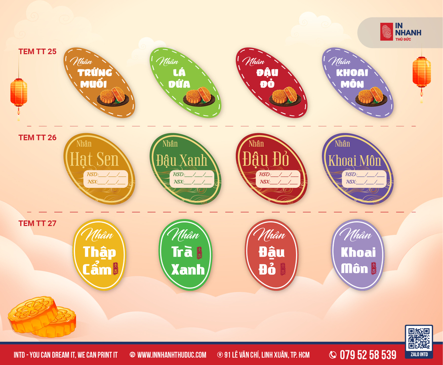 Tem dán bánh Trung Thu