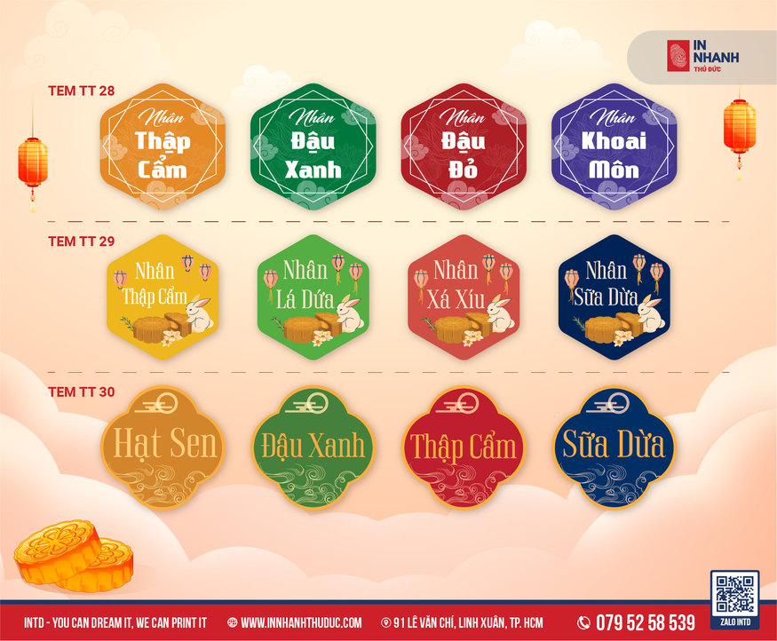 Tem dán bánh Trung Thu