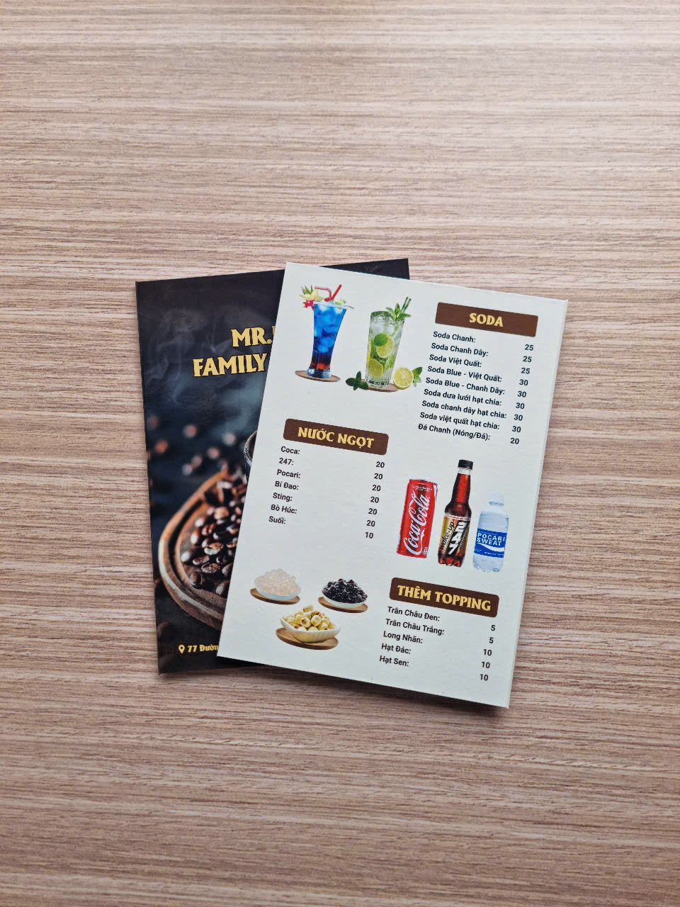 Menu bồi carton - In nhanh thủ đức