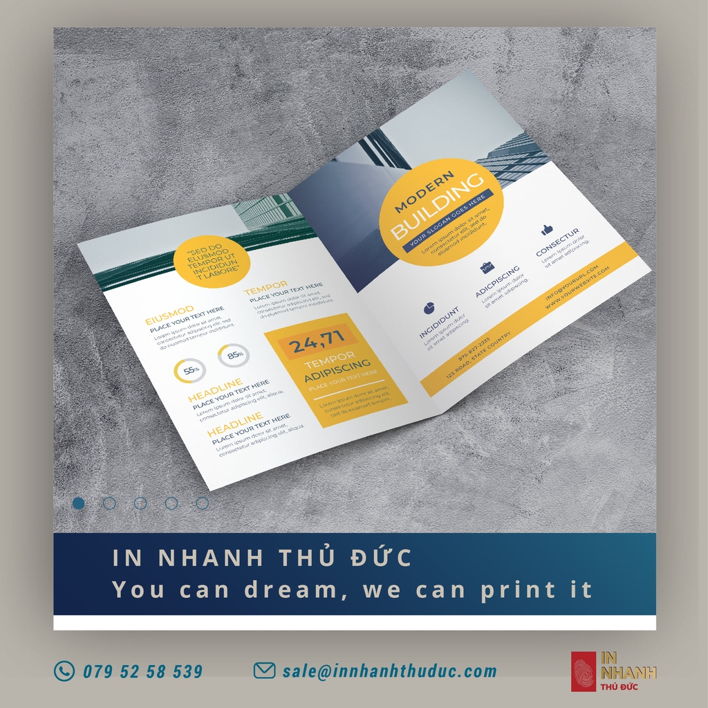 In tờ gấp đôi A4 - folded flyer A4