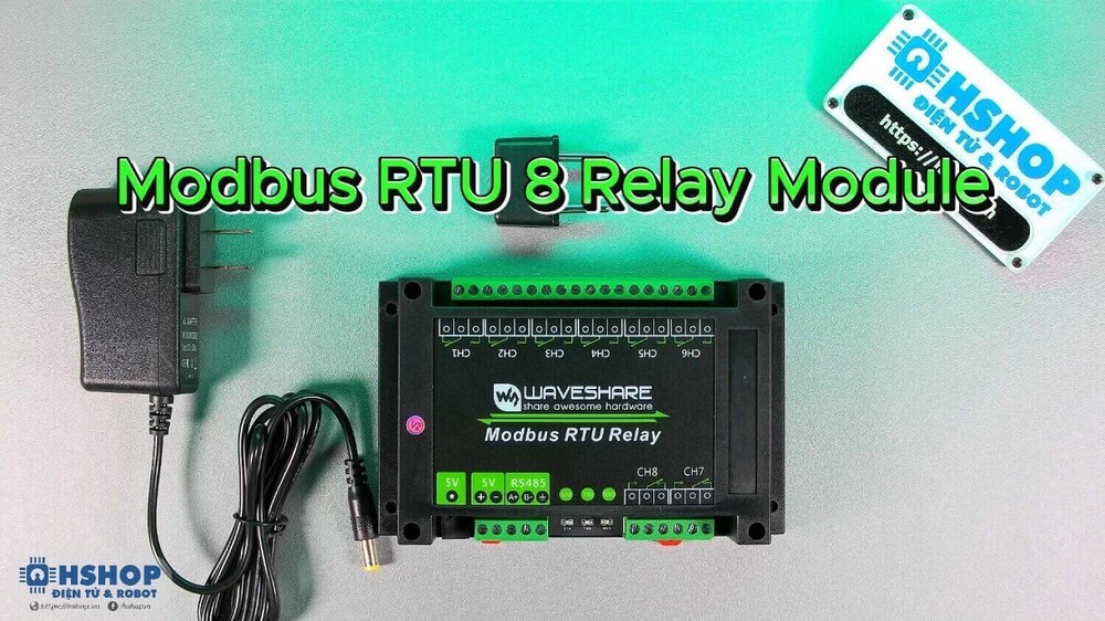 Bộ điều khiển Waveshare Industrial Modbus RTU 8-ch Relay Module