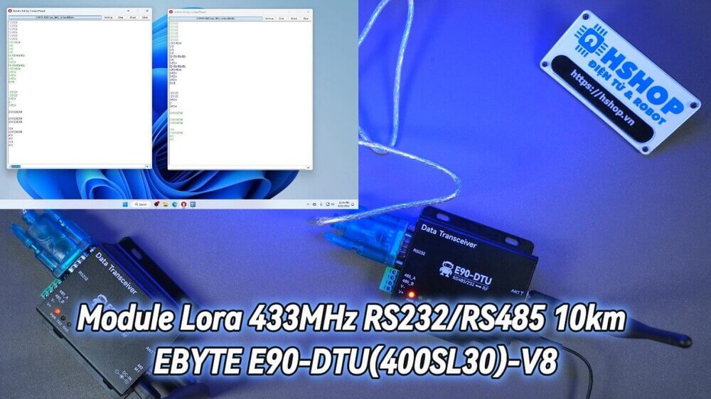 Module Lora 433MHz RS232/RS485 10km EBYTE E90-DTU(400SL30)-V8